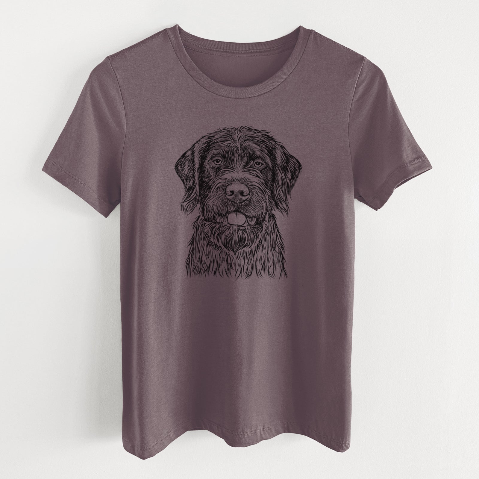 Bare Fletcher the Wirehaired Pointing Griffon - Women's Lightweight Relaxed Fit 100% Cotton Crewneck