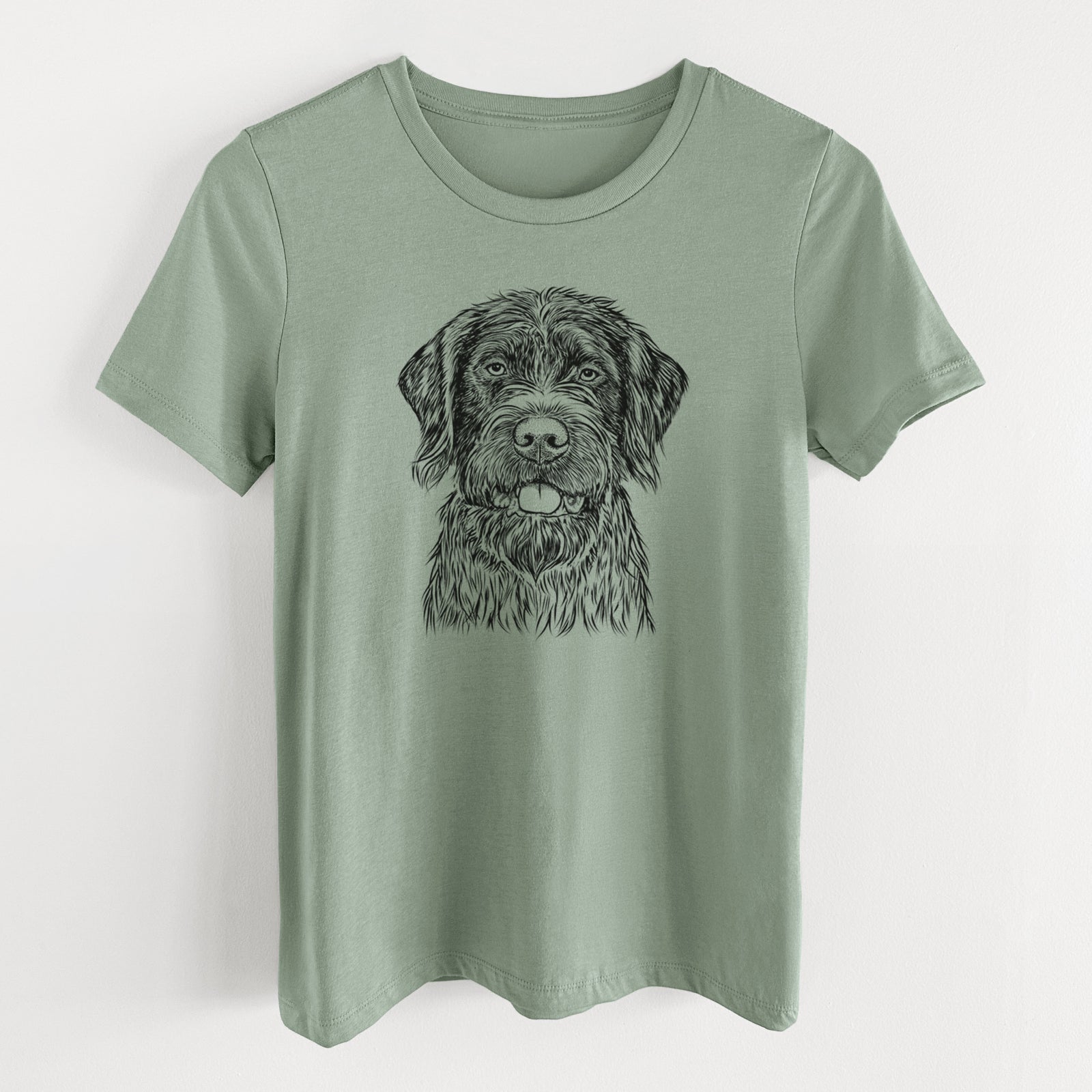 Bare Fletcher the Wirehaired Pointing Griffon - Women's Lightweight Relaxed Fit 100% Cotton Crewneck