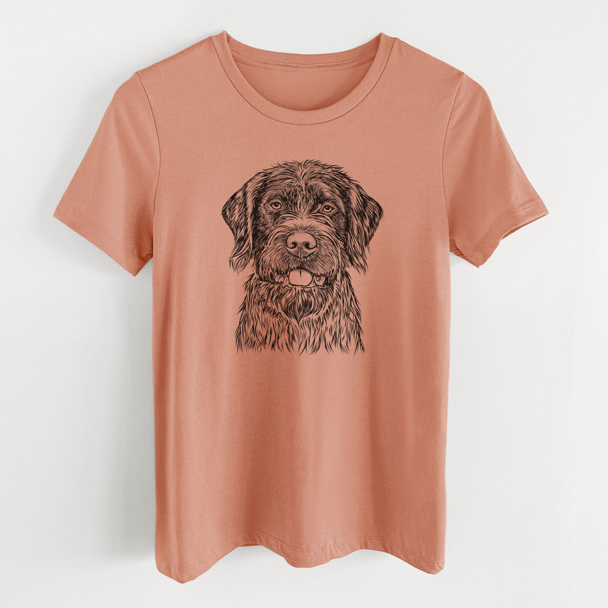 Bare Fletcher the Wirehaired Pointing Griffon - Women's Lightweight Relaxed Fit 100% Cotton Crewneck