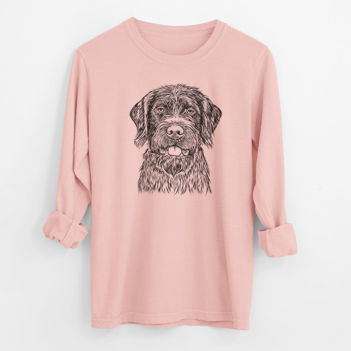 Bare Fletcher the Wirehaired Pointing Griffon - Men's Heavyweight 100% Cotton Long Sleeve