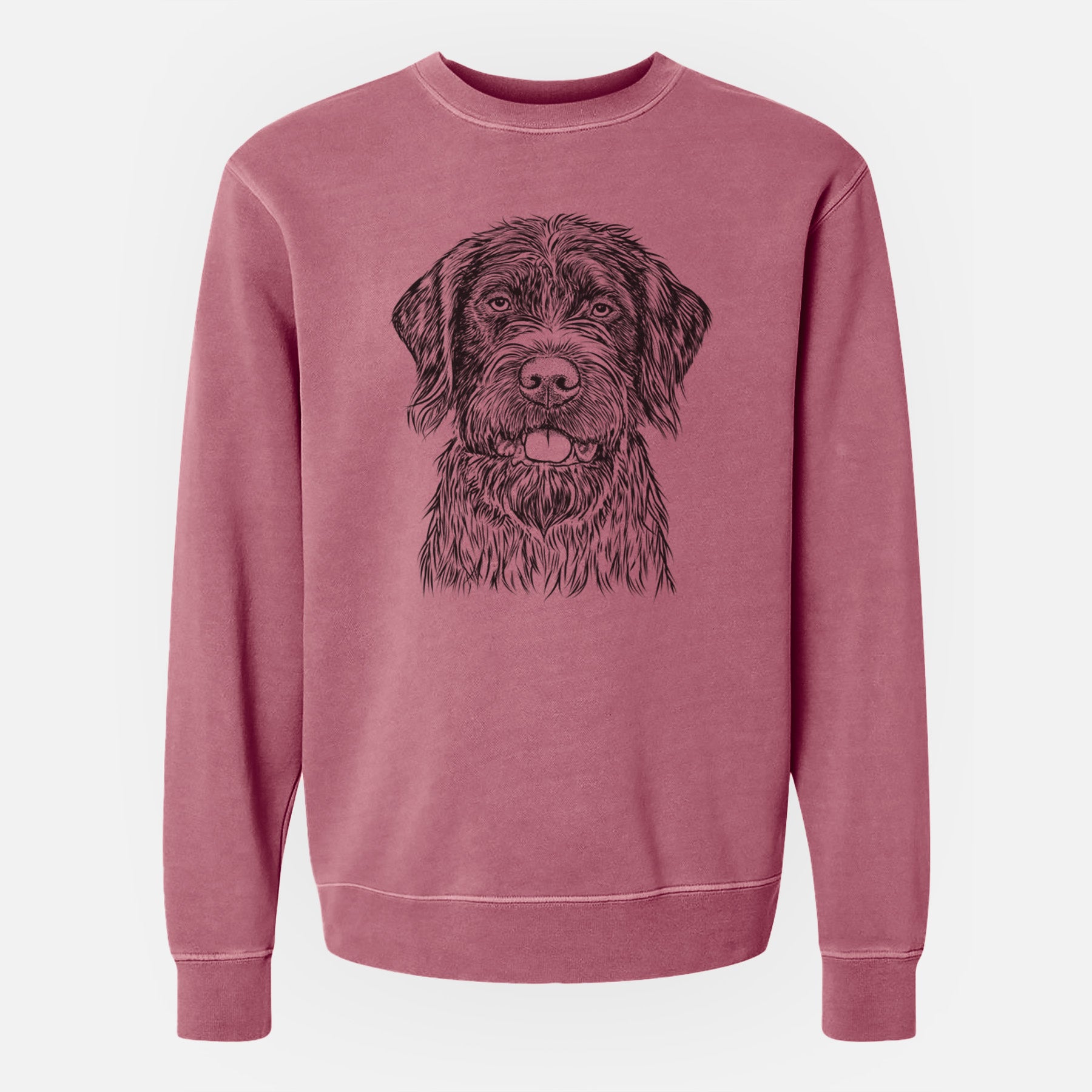 Bare Fletcher the Wirehaired Pointing Griffon - Unisex Pigment Dyed Crew Sweatshirt