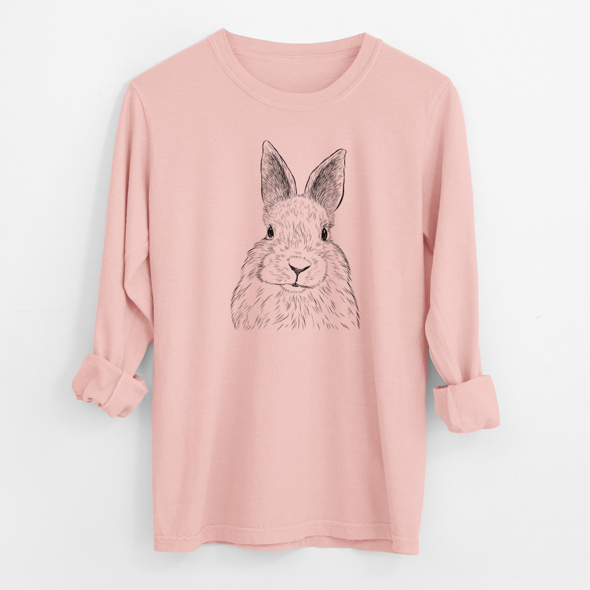 Bare Flower the Rex Rabbit - Men's Heavyweight 100% Cotton Long Sleeve