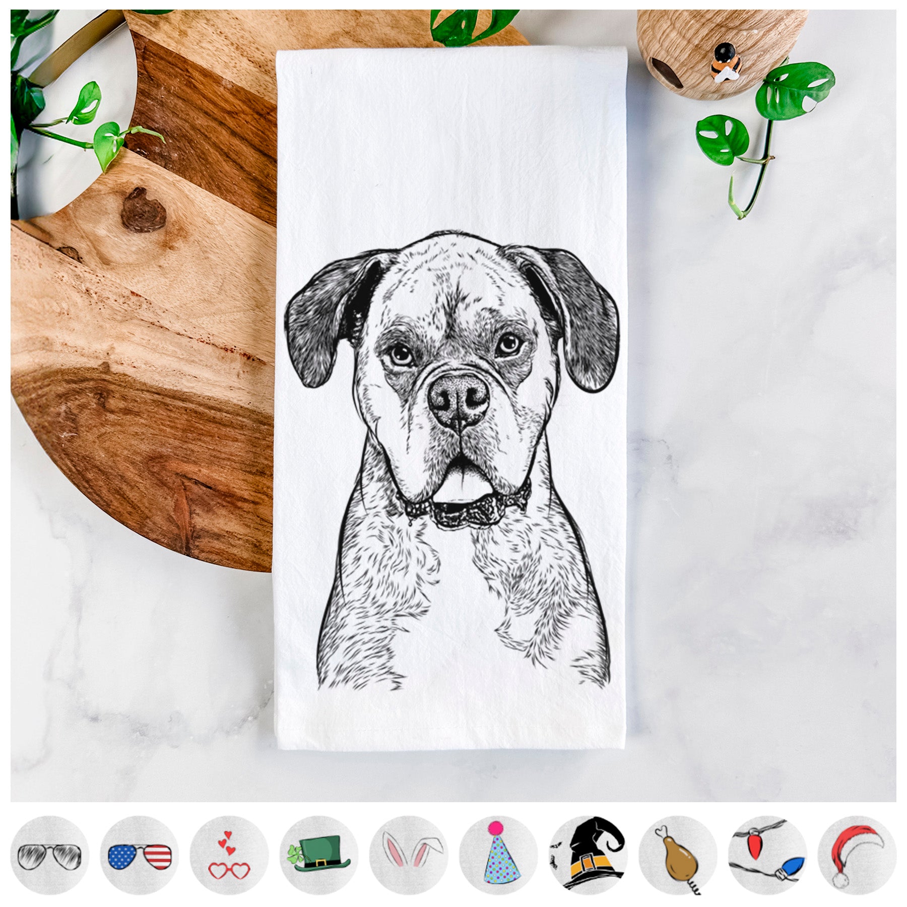 Floydie Bear the Boxer Tea Towel