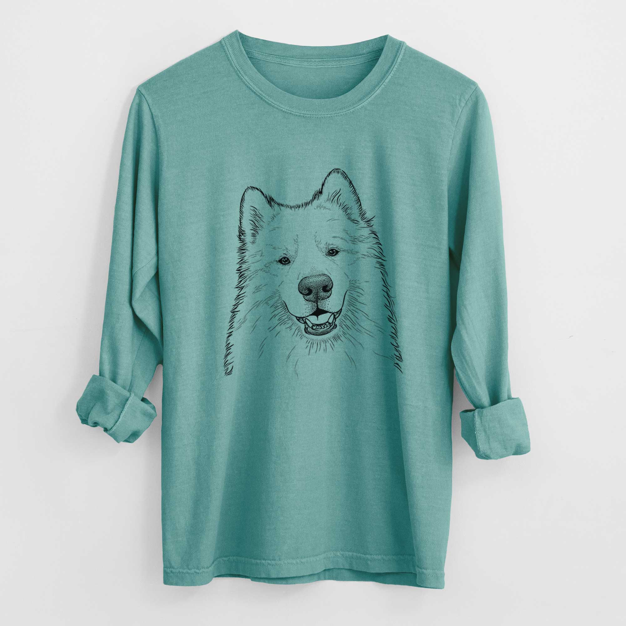 Bare Foster the Samoyed - Men's Heavyweight 100% Cotton Long Sleeve