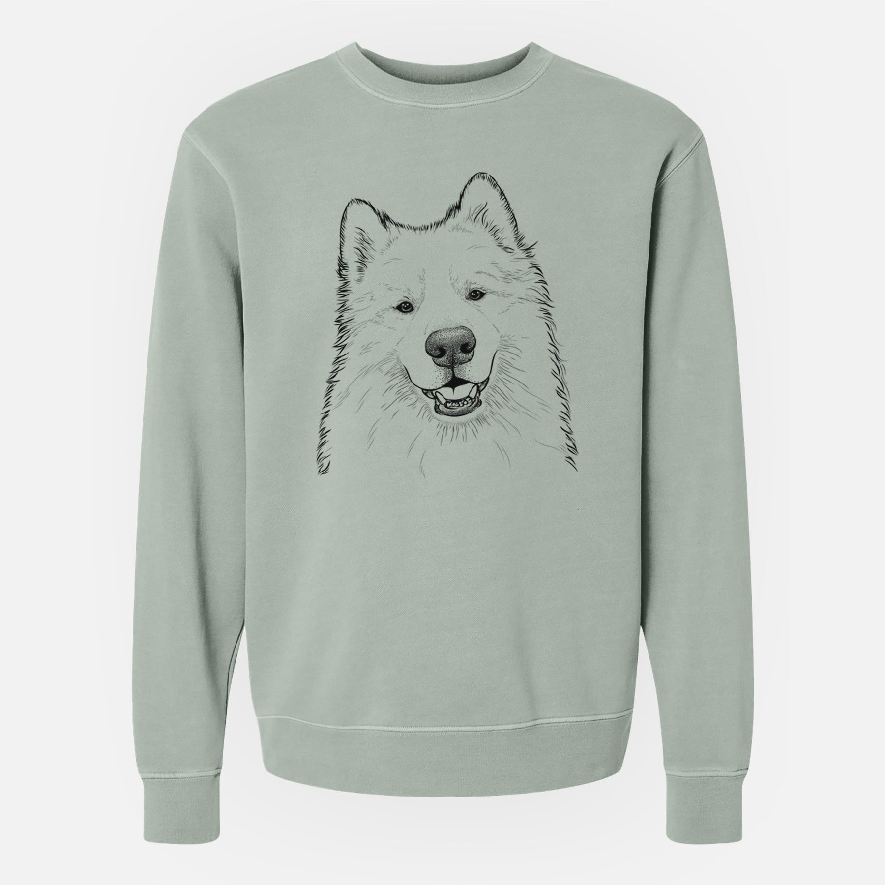 Bare Foster the Samoyed - Unisex Pigment Dyed Crew Sweatshirt