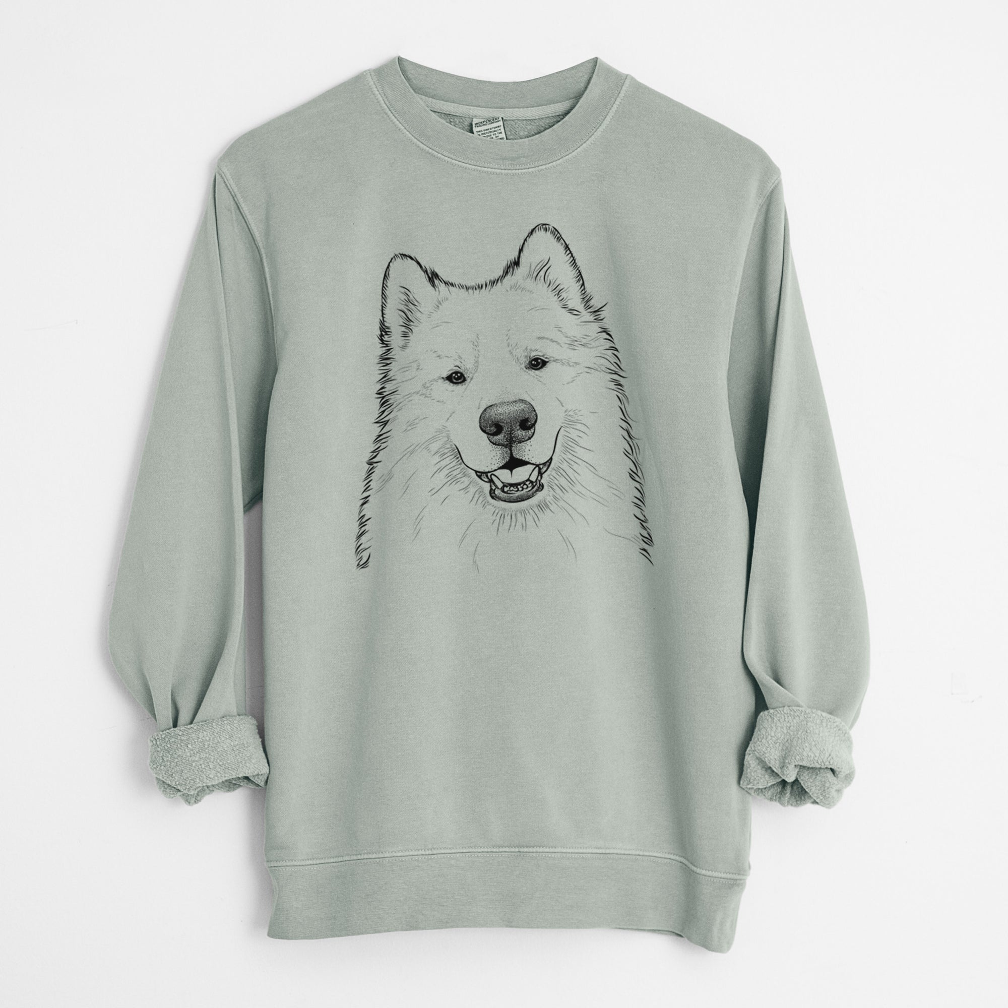 Bare Foster the Samoyed - Unisex Pigment Dyed Crew Sweatshirt