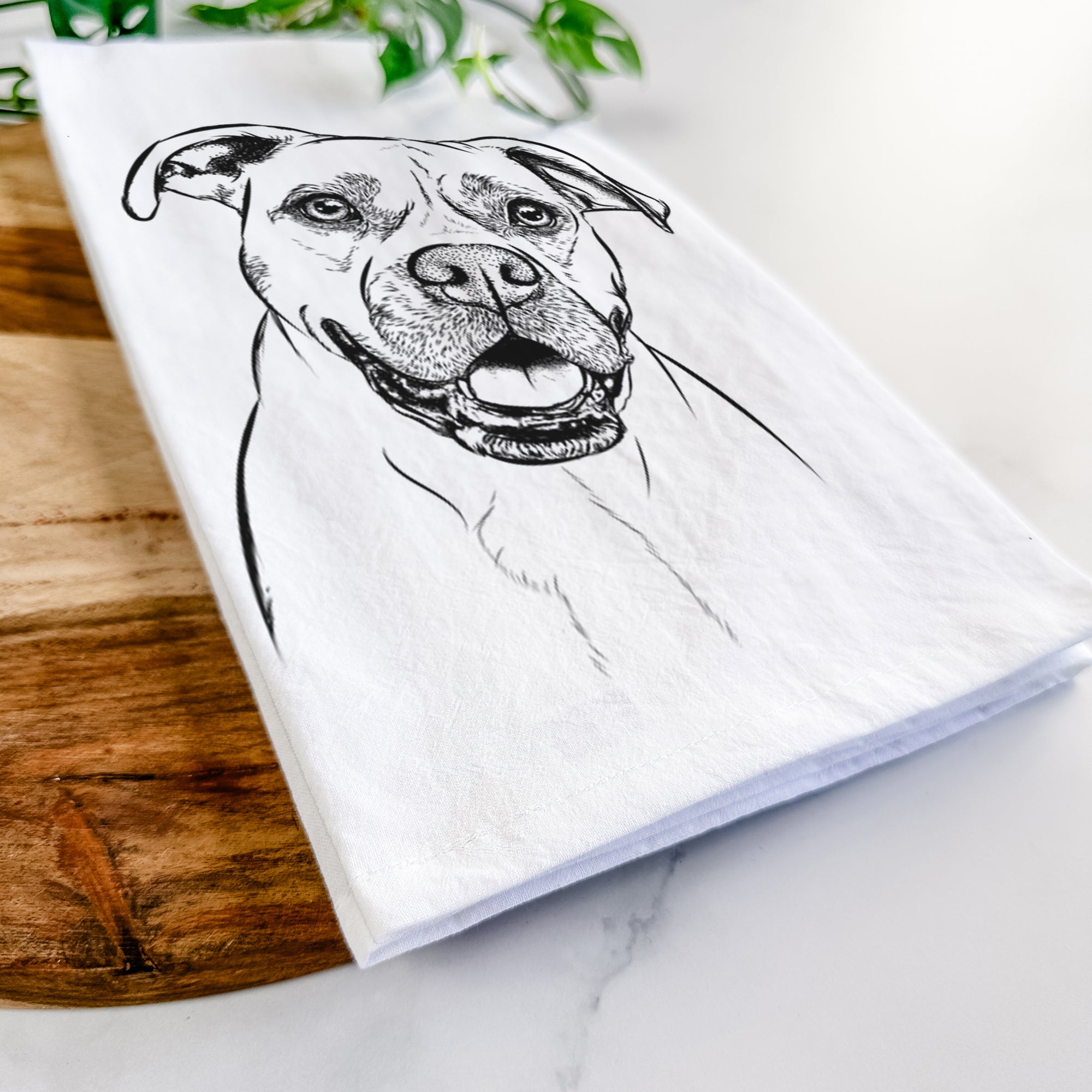 Frankie Tankie the Boxer Mix Tea Towel