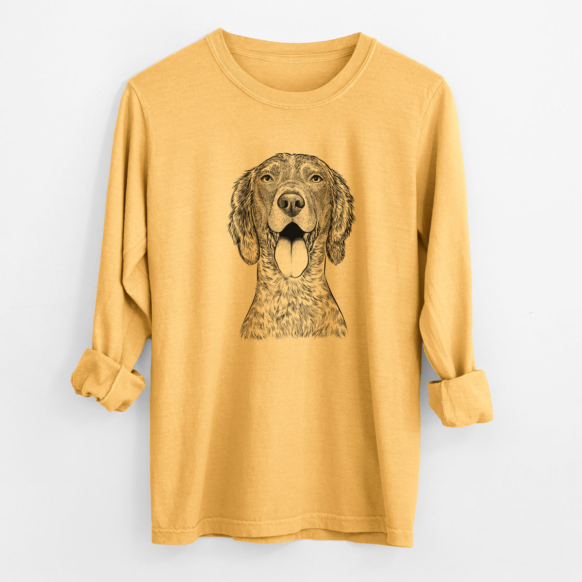 Bare Freddy the English Setter - Men's Heavyweight 100% Cotton Long Sleeve