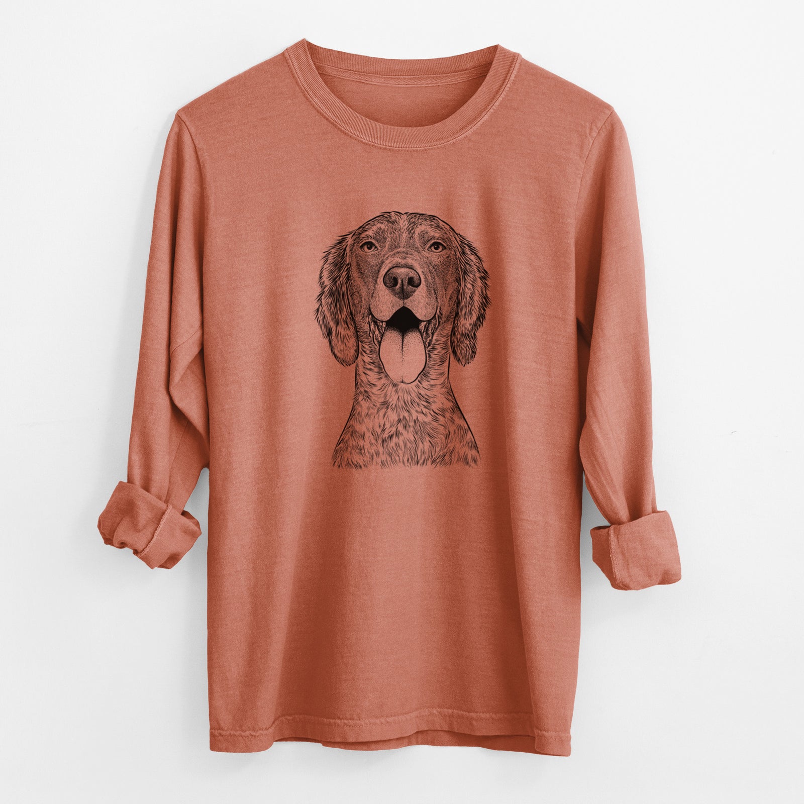 Bare Freddy the English Setter - Men's Heavyweight 100% Cotton Long Sleeve