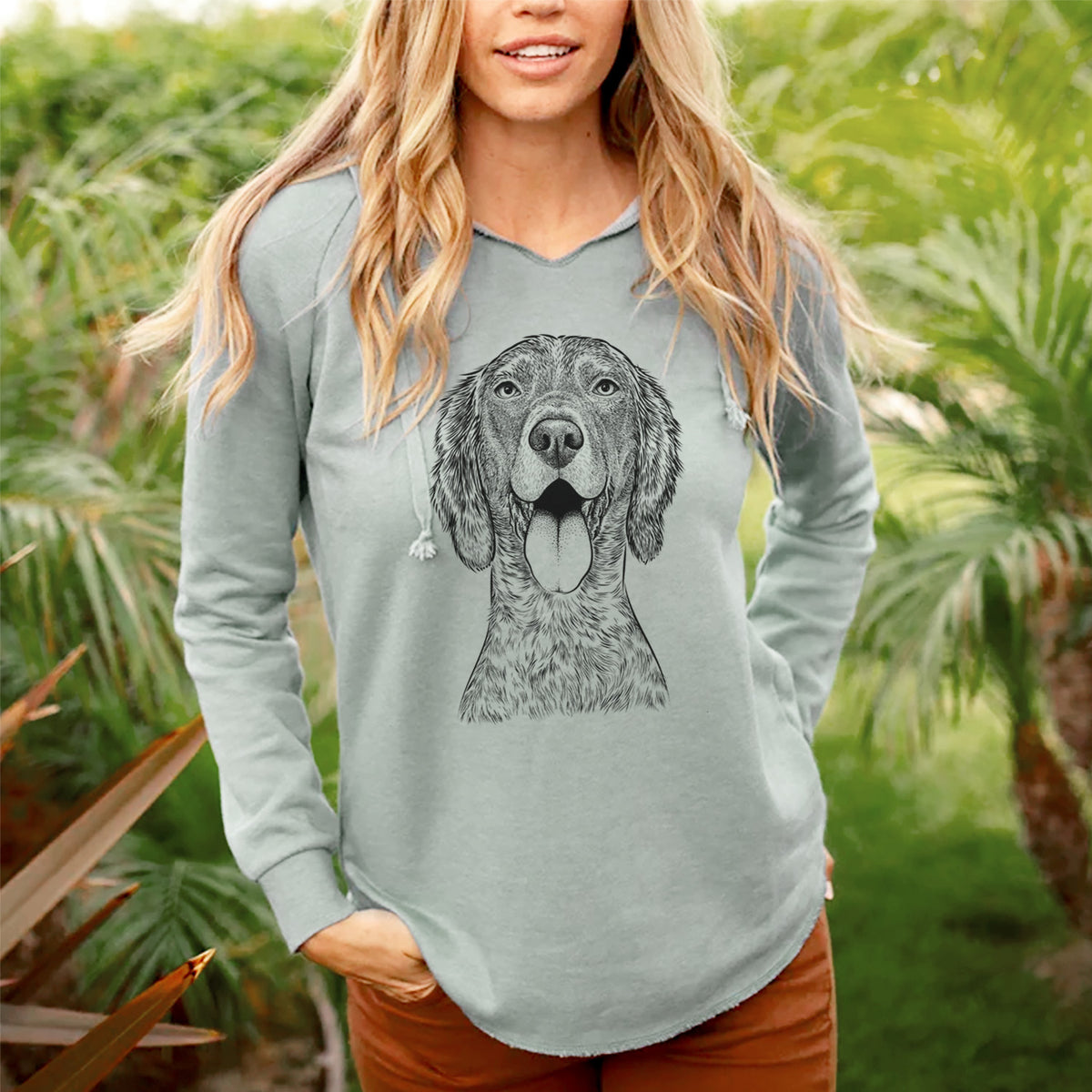Bare Freddy the English Setter - Cali Wave Hooded Sweatshirt
