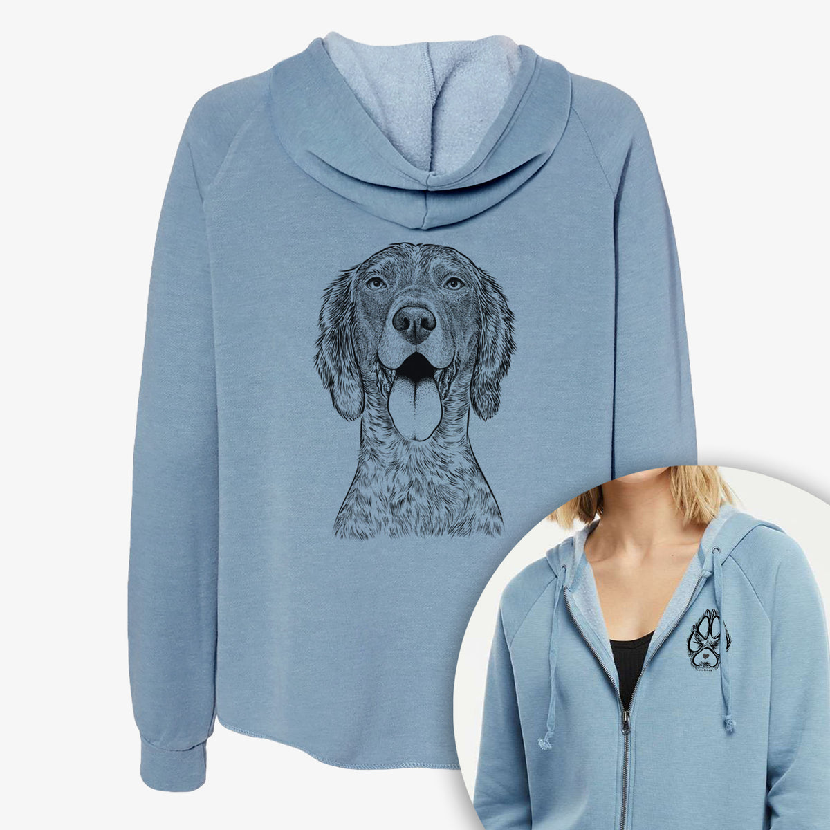 Freddy the English Setter - Women's Cali Wave Zip-Up Sweatshirt