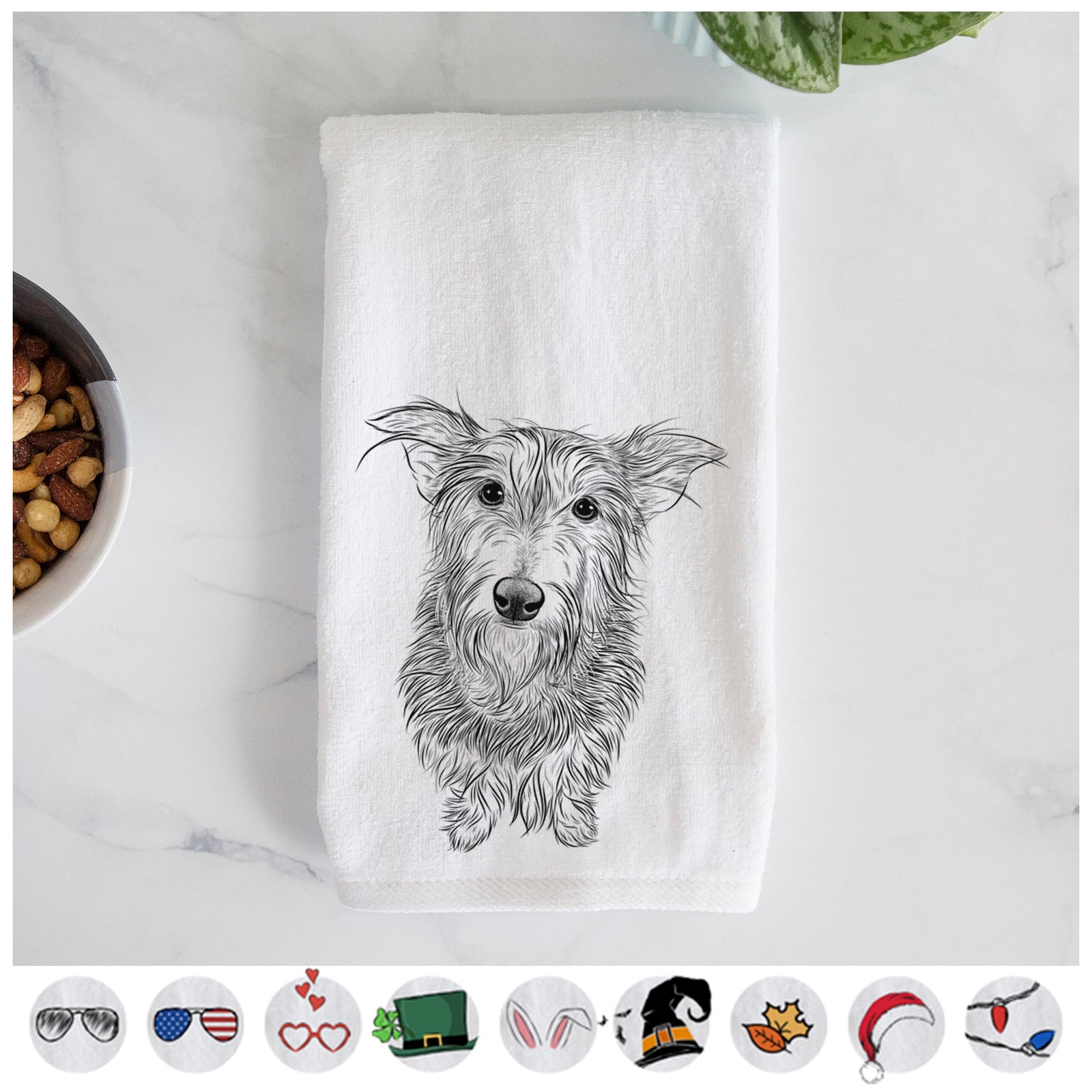 Frida Doggo the Rescue Terrier Mix Premium Hand Towel