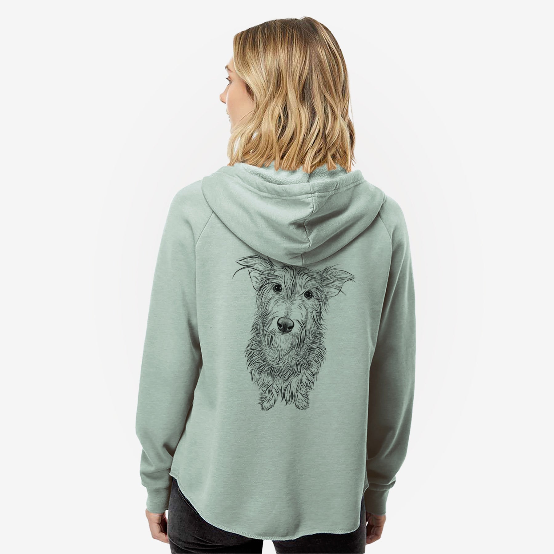 Frida Doggo the Rescue Terrier Mix - Women's Cali Wave Zip-Up Sweatshirt