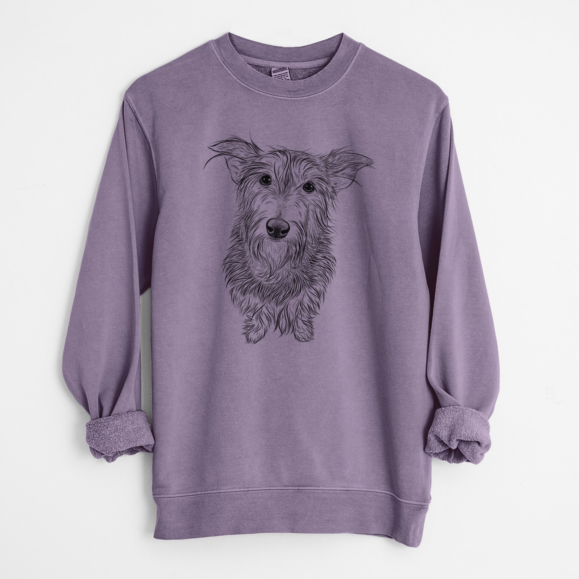 Bare Frida Doggo the Rescue Terrier Mix - Unisex Pigment Dyed Crew Sweatshirt