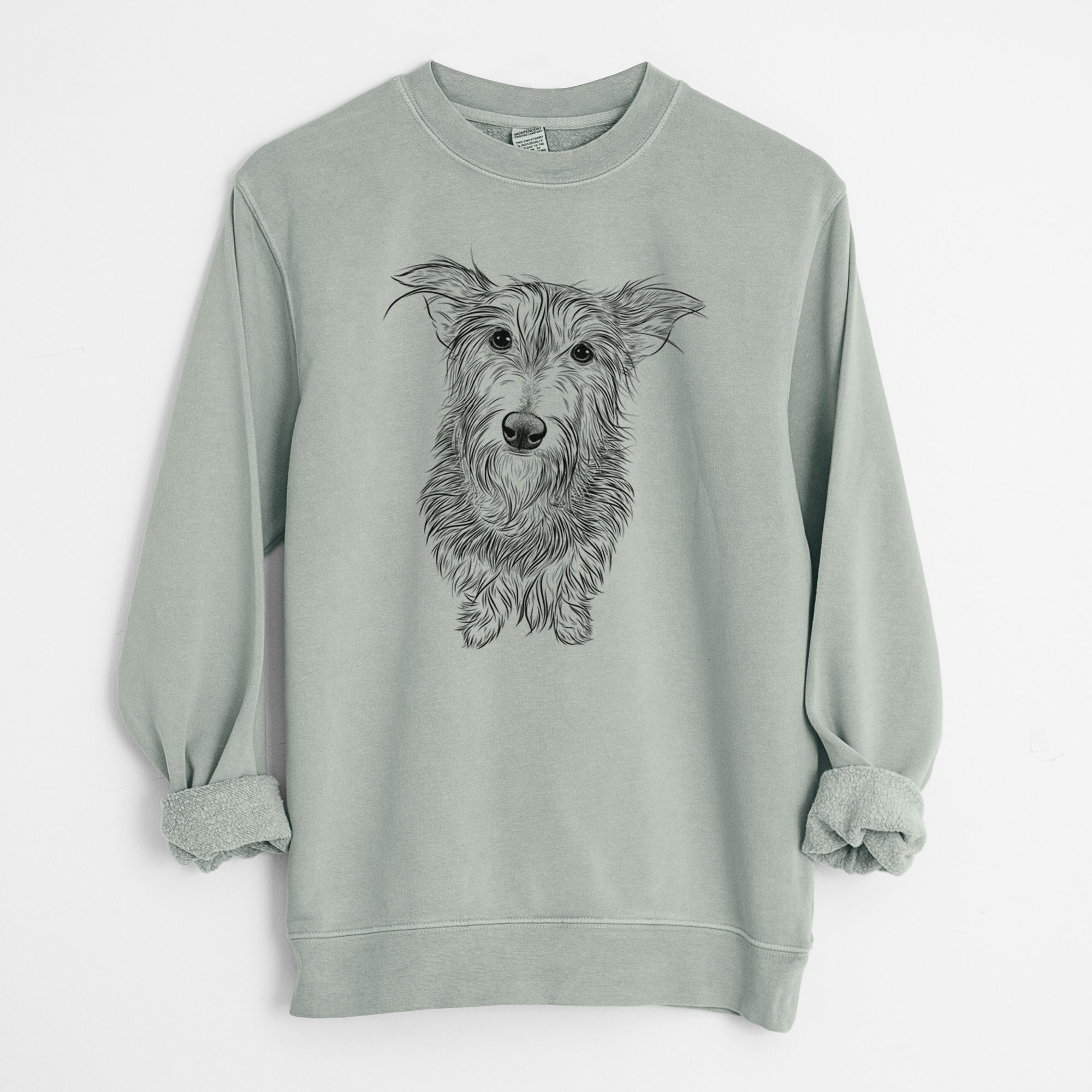 Bare Frida Doggo the Rescue Terrier Mix - Unisex Pigment Dyed Crew Sweatshirt