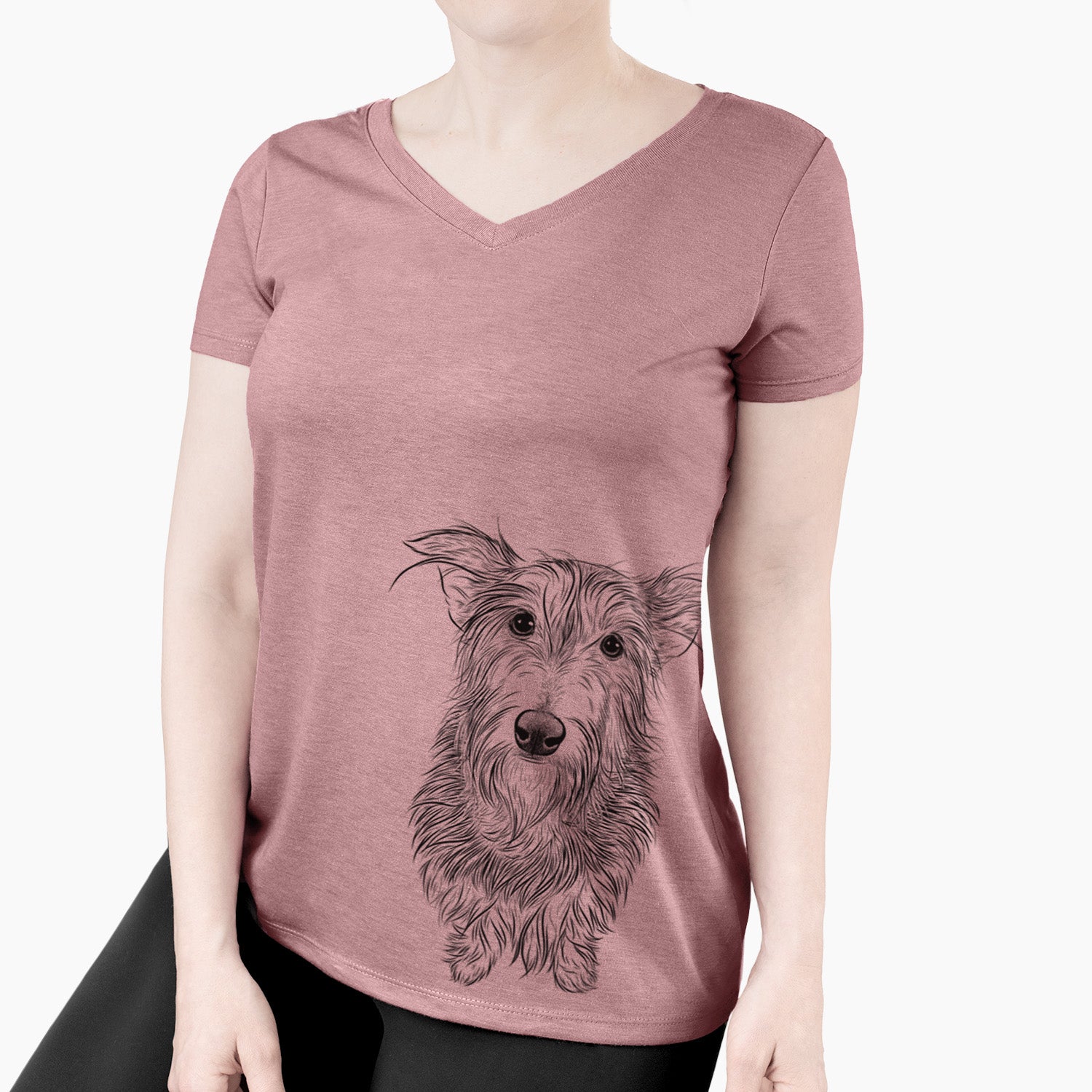 Bare Frida Doggo the Rescue Terrier Mix - Women's V-neck Shirt