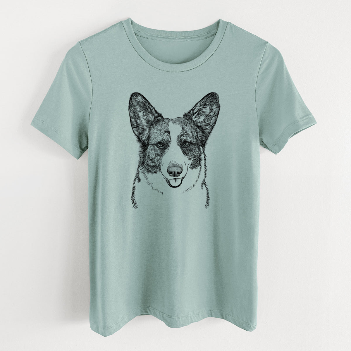 Bare Gabby the Cardigan Welsh Corgi - Women's Lightweight Relaxed Fit 100% Cotton Crewneck