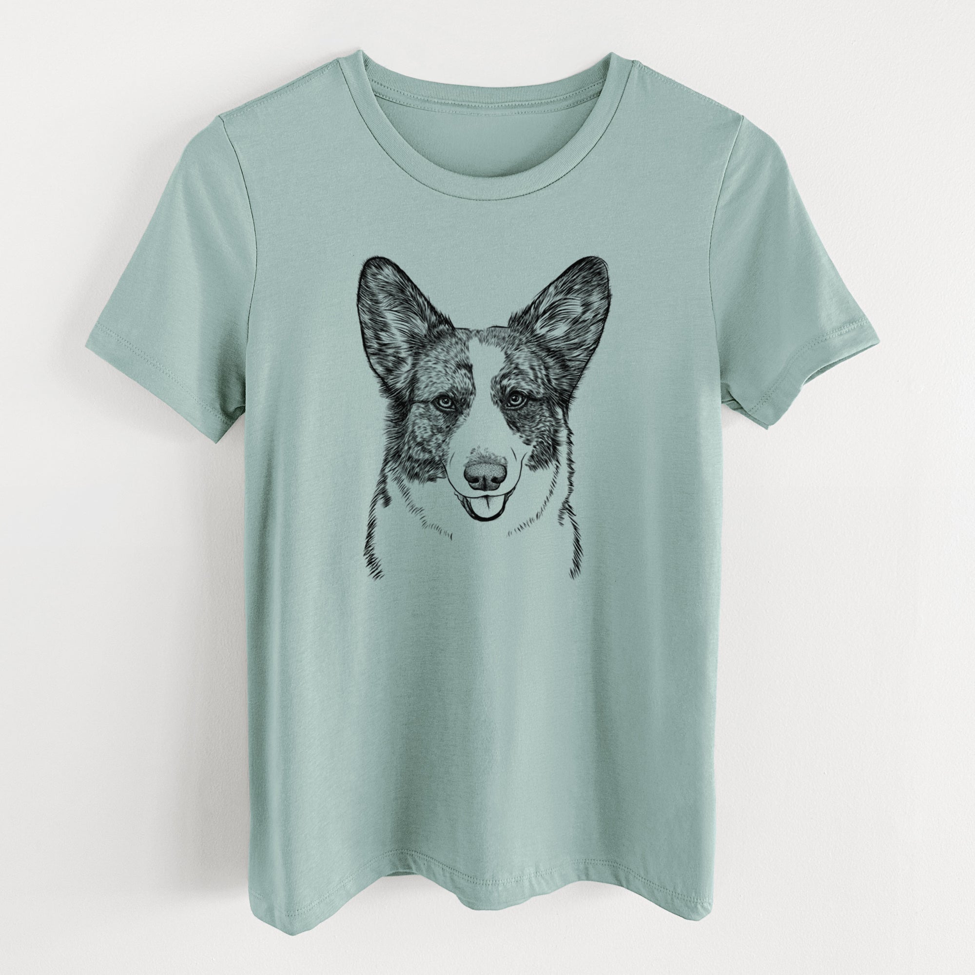Bare Gabby the Cardigan Welsh Corgi - Women's Lightweight Relaxed Fit 100% Cotton Crewneck