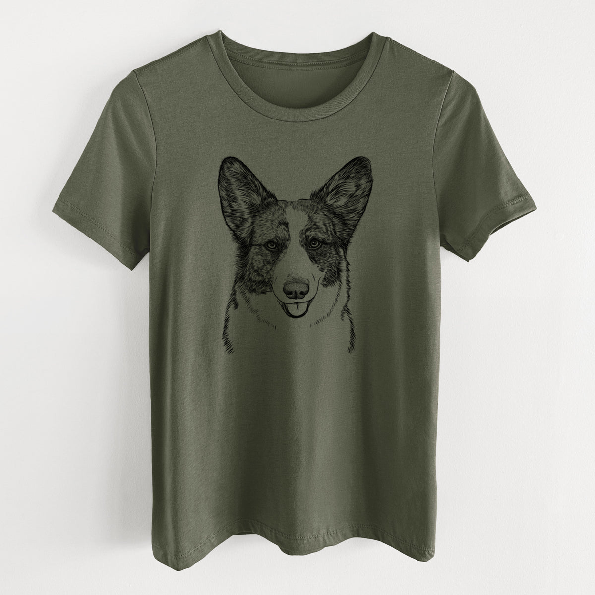 Bare Gabby the Cardigan Welsh Corgi - Women's Lightweight Relaxed Fit 100% Cotton Crewneck