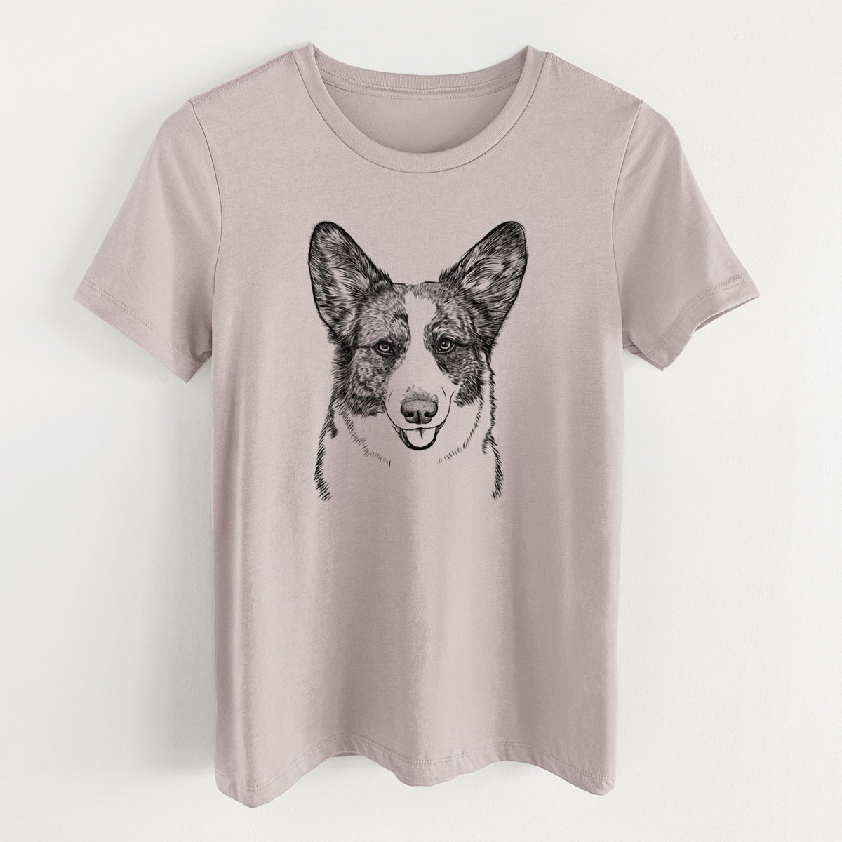 Bare Gabby the Cardigan Welsh Corgi - Women's Lightweight Relaxed Fit 100% Cotton Crewneck