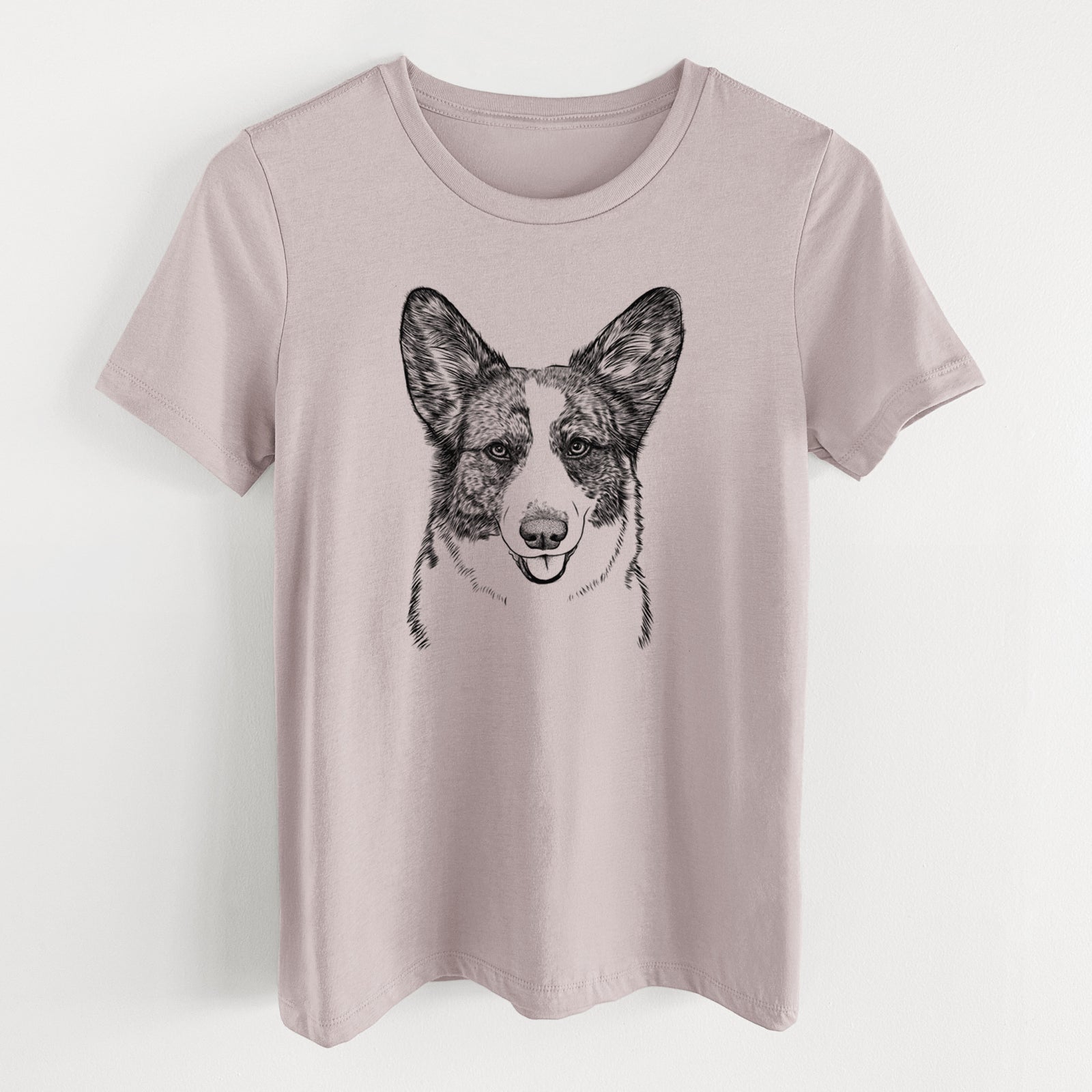 Bare Gabby the Cardigan Welsh Corgi - Women's Lightweight Relaxed Fit 100% Cotton Crewneck