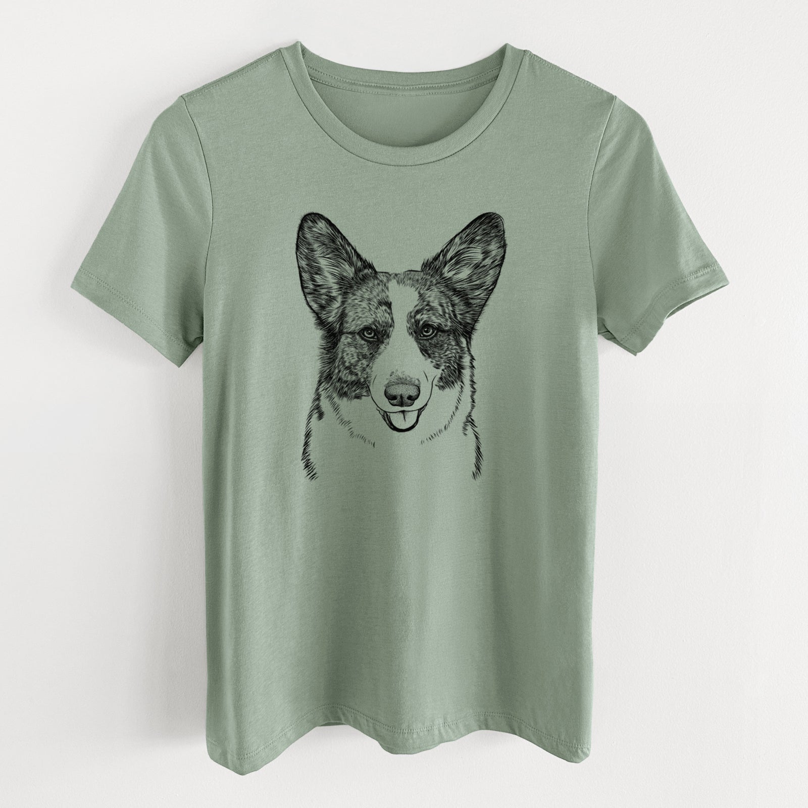Bare Gabby the Cardigan Welsh Corgi - Women's Lightweight Relaxed Fit 100% Cotton Crewneck