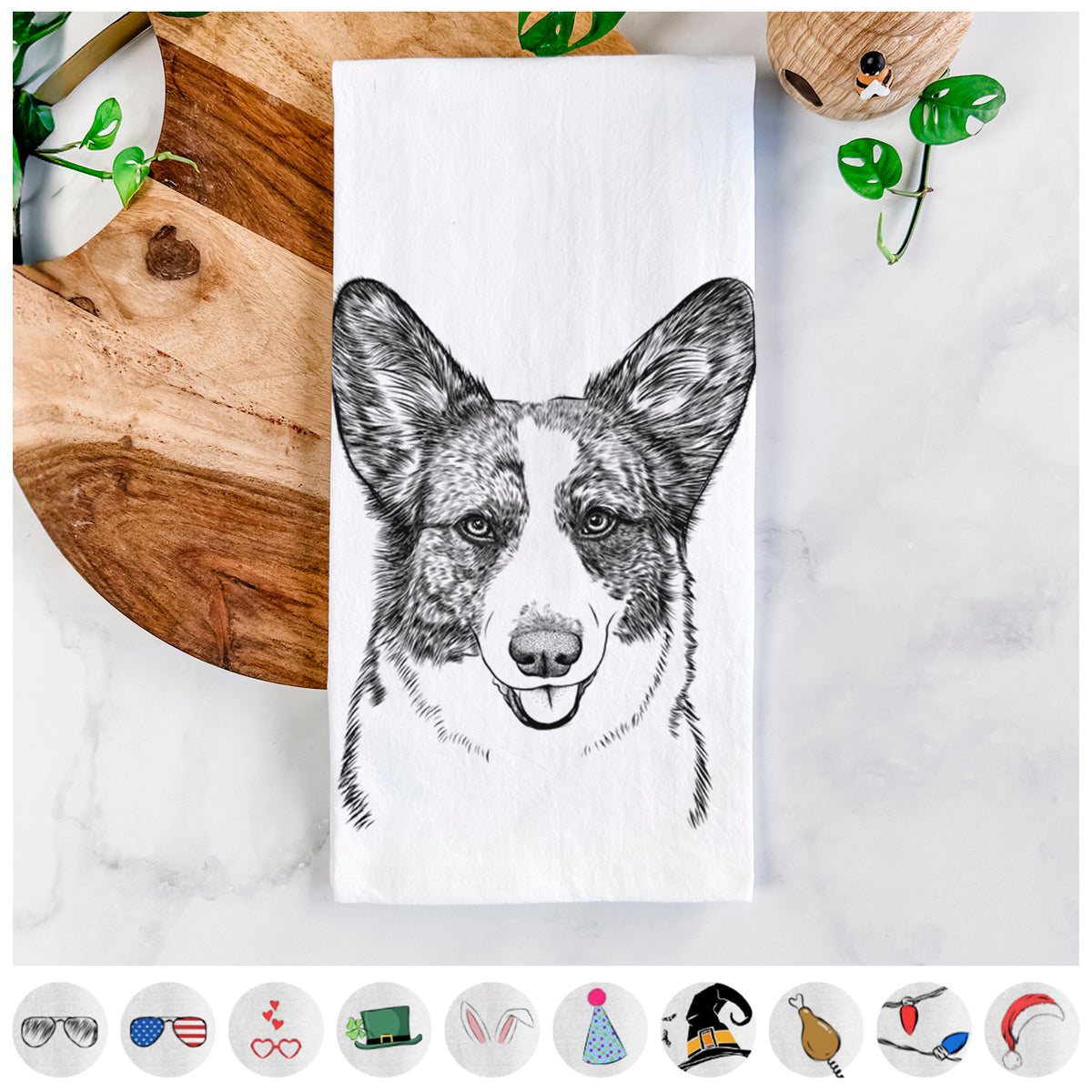 Gabby the Cardigan Welsh Corgi Tea Towel