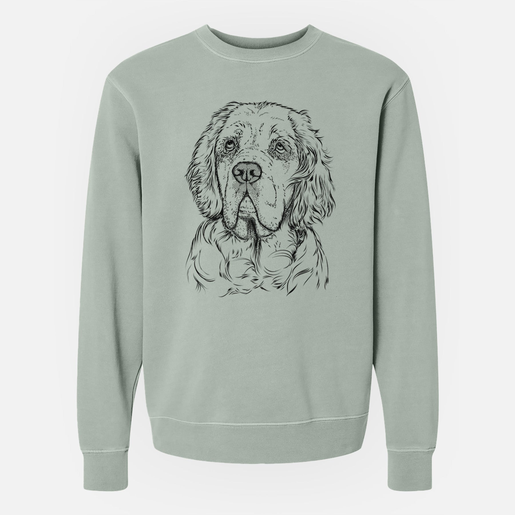 Bare Gary the Clumber Spaniel - Unisex Pigment Dyed Crew Sweatshirt