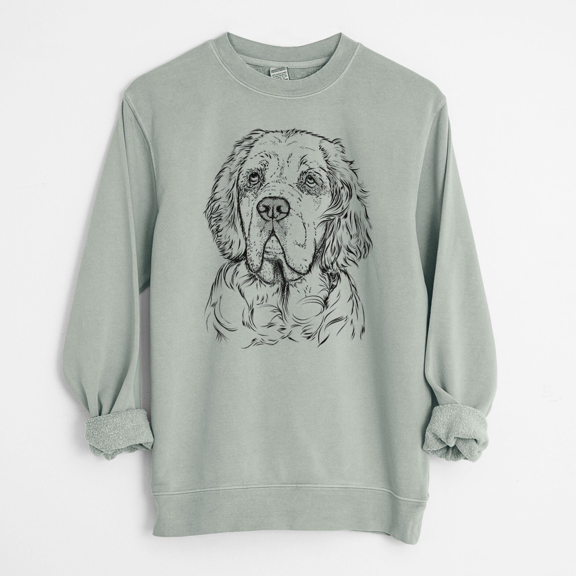 Bare Gary the Clumber Spaniel - Unisex Pigment Dyed Crew Sweatshirt