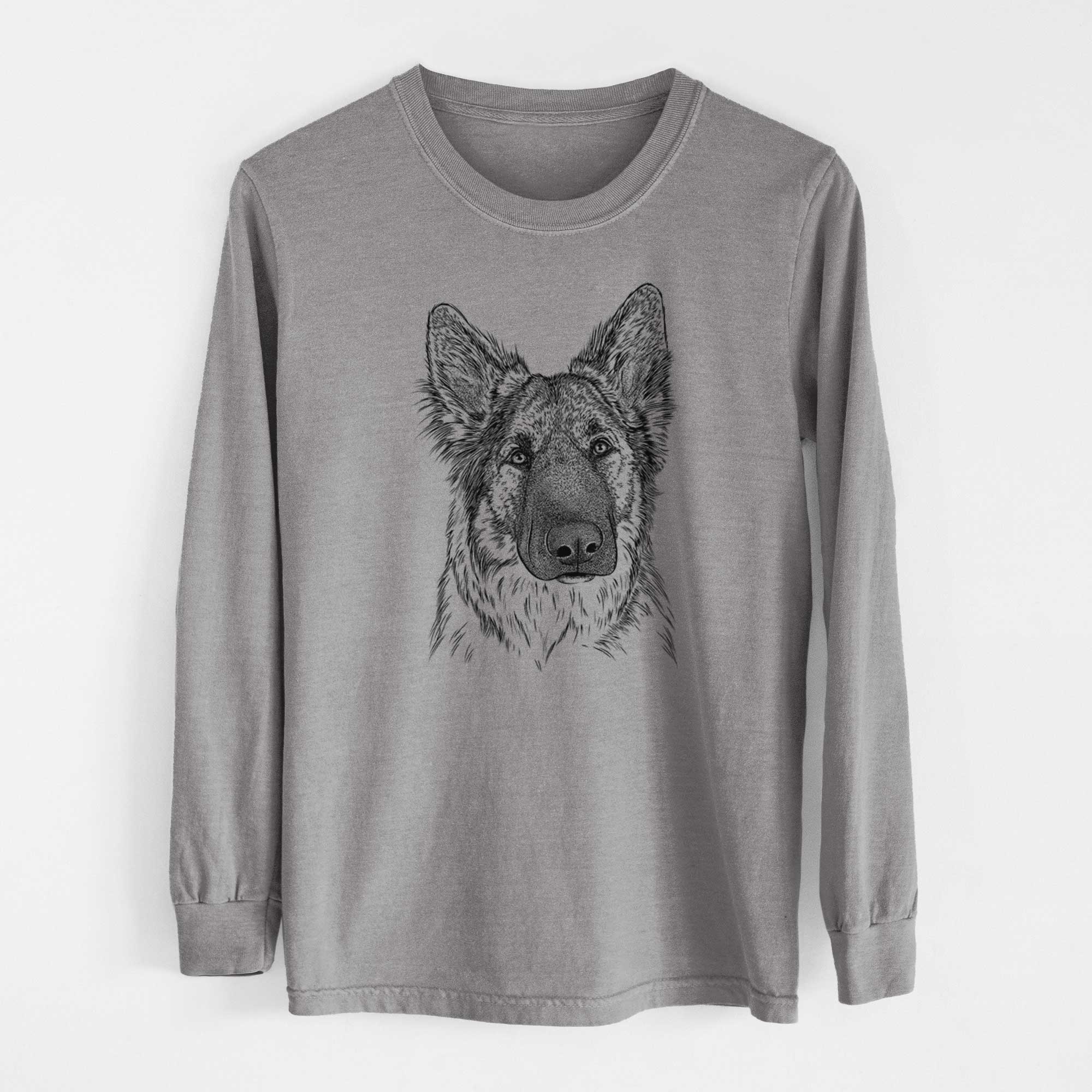 Bare Geddy the Shiloh Shepherd - Men's Heavyweight 100% Cotton Long Sleeve