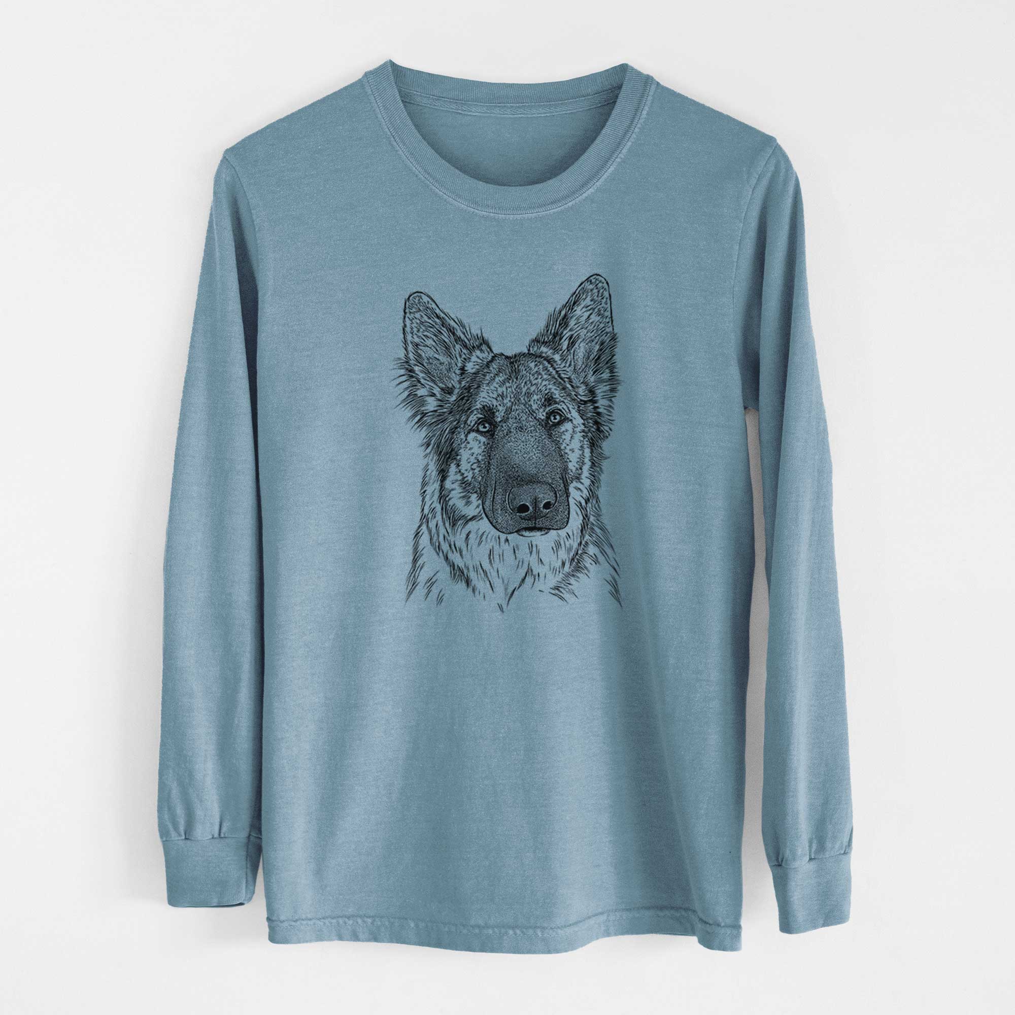 Bare Geddy the Shiloh Shepherd - Men's Heavyweight 100% Cotton Long Sleeve