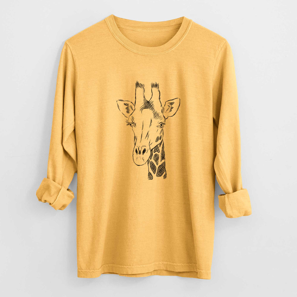 Bare Geoffrey the Giraffe - Men's Heavyweight 100% Cotton Long Sleeve