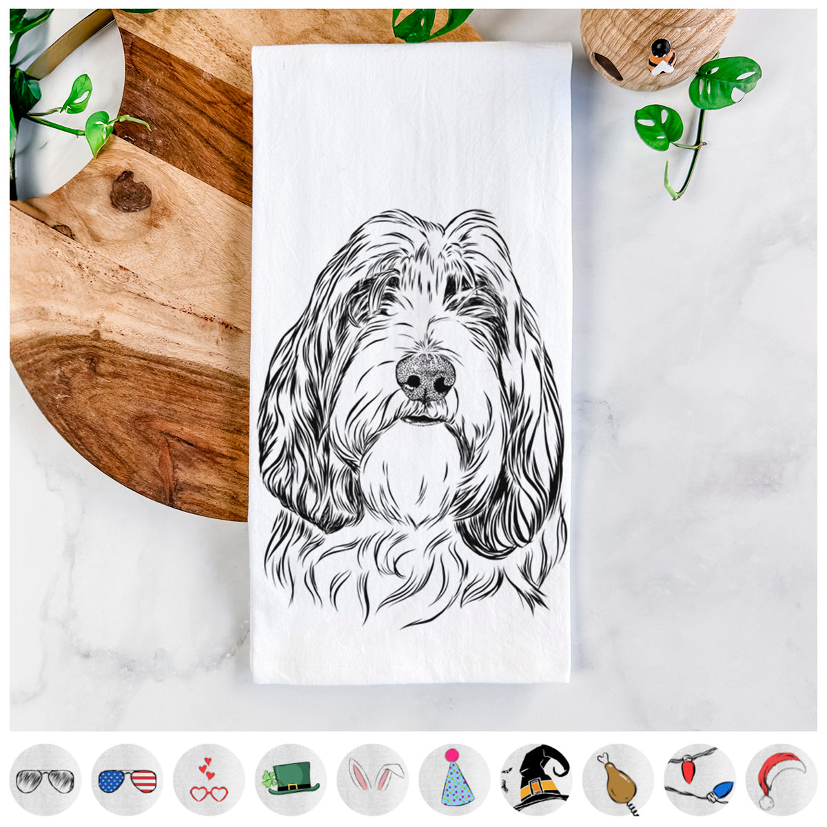 Gerard the Petit Basset Griffon Vendeen Tea Towel