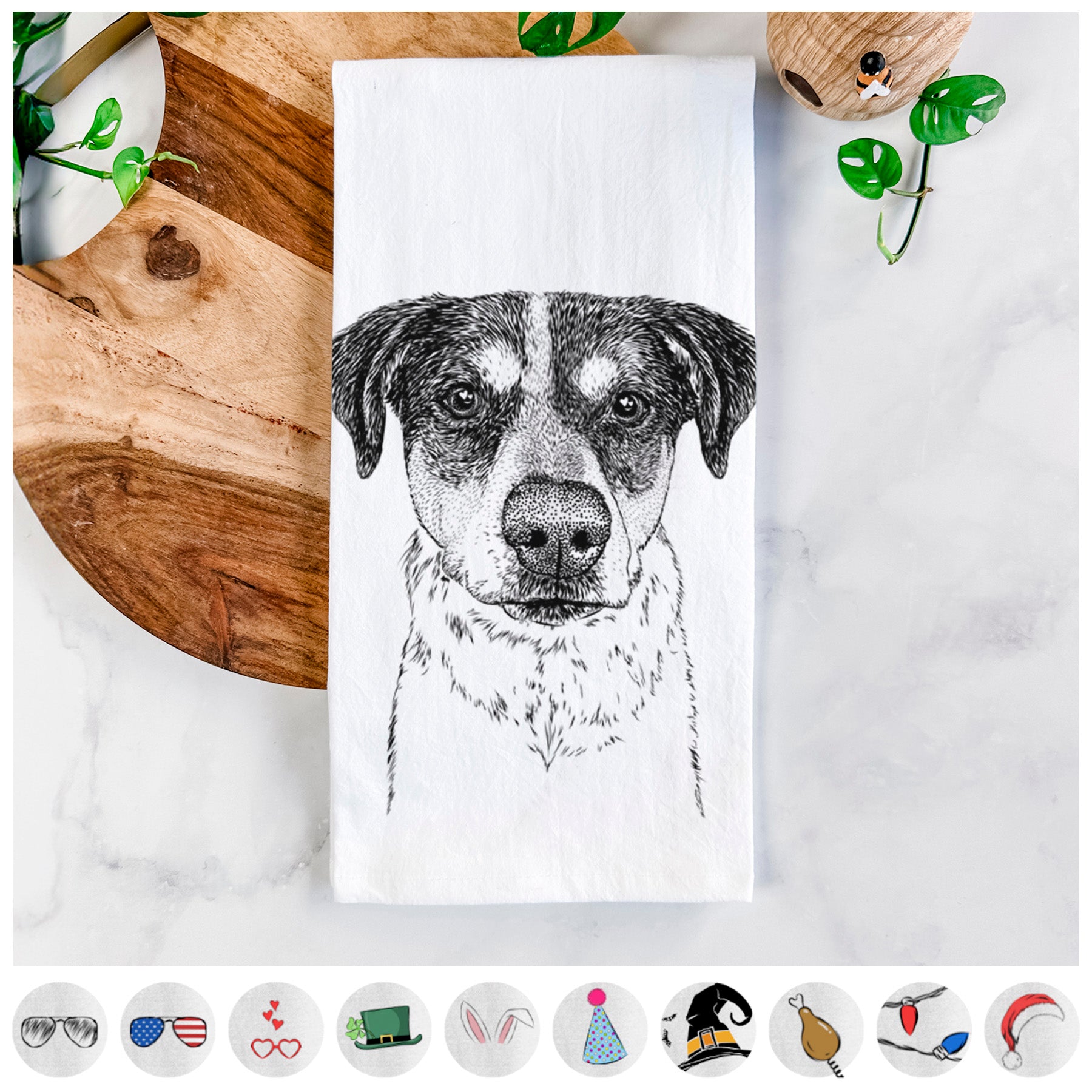 Gertrude the Mixed Breed Tea Towel