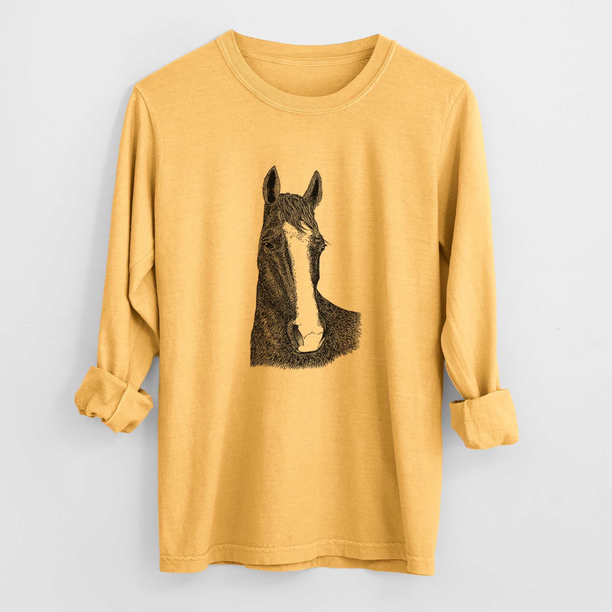 Bare Gibson the Tennessee Walking Horse - Men's Heavyweight 100% Cotton Long Sleeve