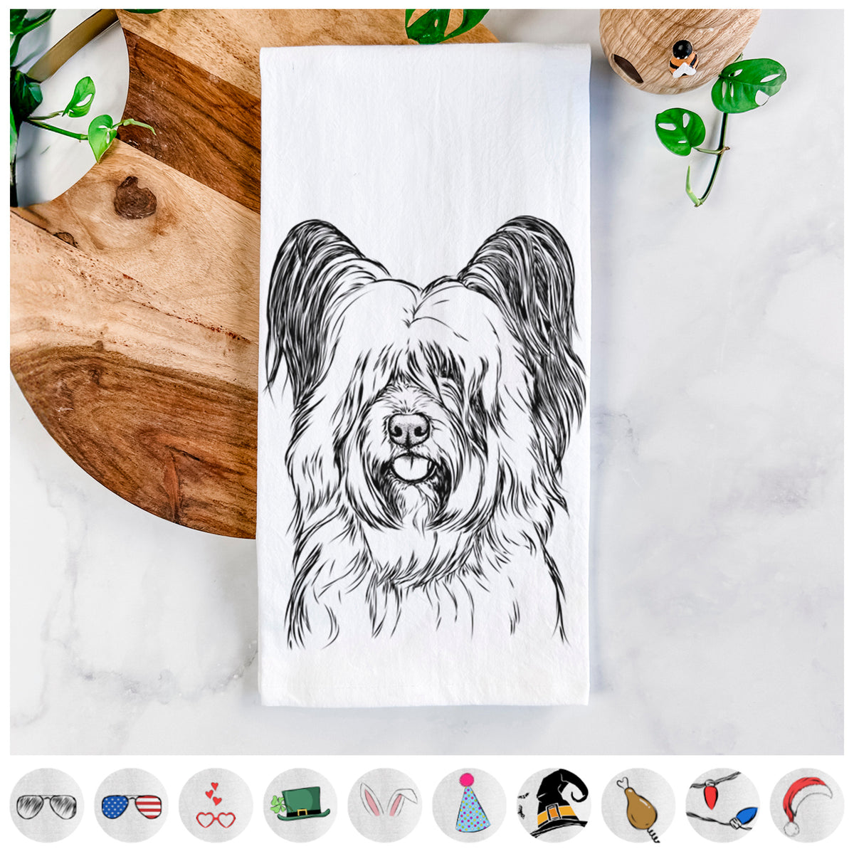 Gideon the Skye Terrier Tea Towel