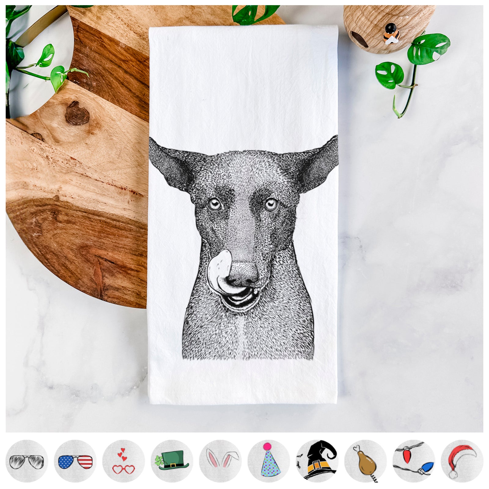 Gidget the Mexican Street Dog Tea Towel