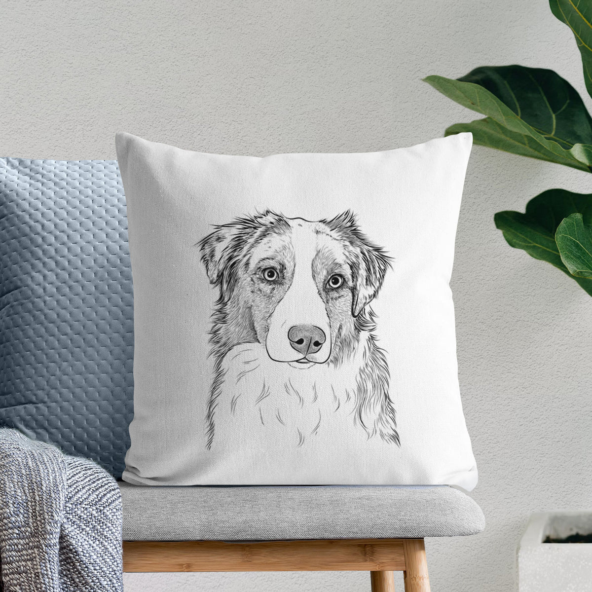 Ginger the Australian Shepherd - Throw Pillow Cover