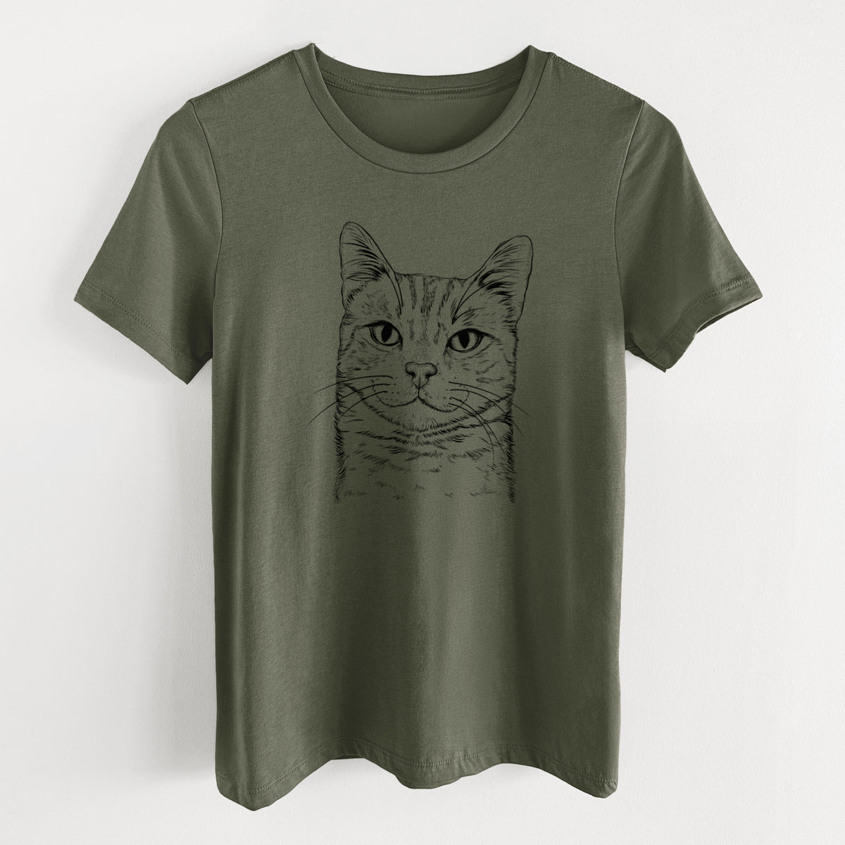 Bare Ginger Tom the Tabby Cat - Women's Lightweight Relaxed Fit 100% Cotton Crewneck