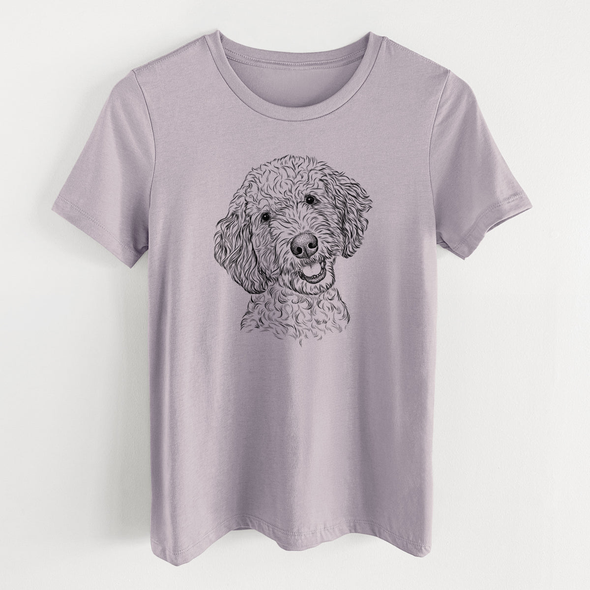 Bare Gizmo the Goldendoodle - Women&#39;s Lightweight Relaxed Fit 100% Cotton Crewneck