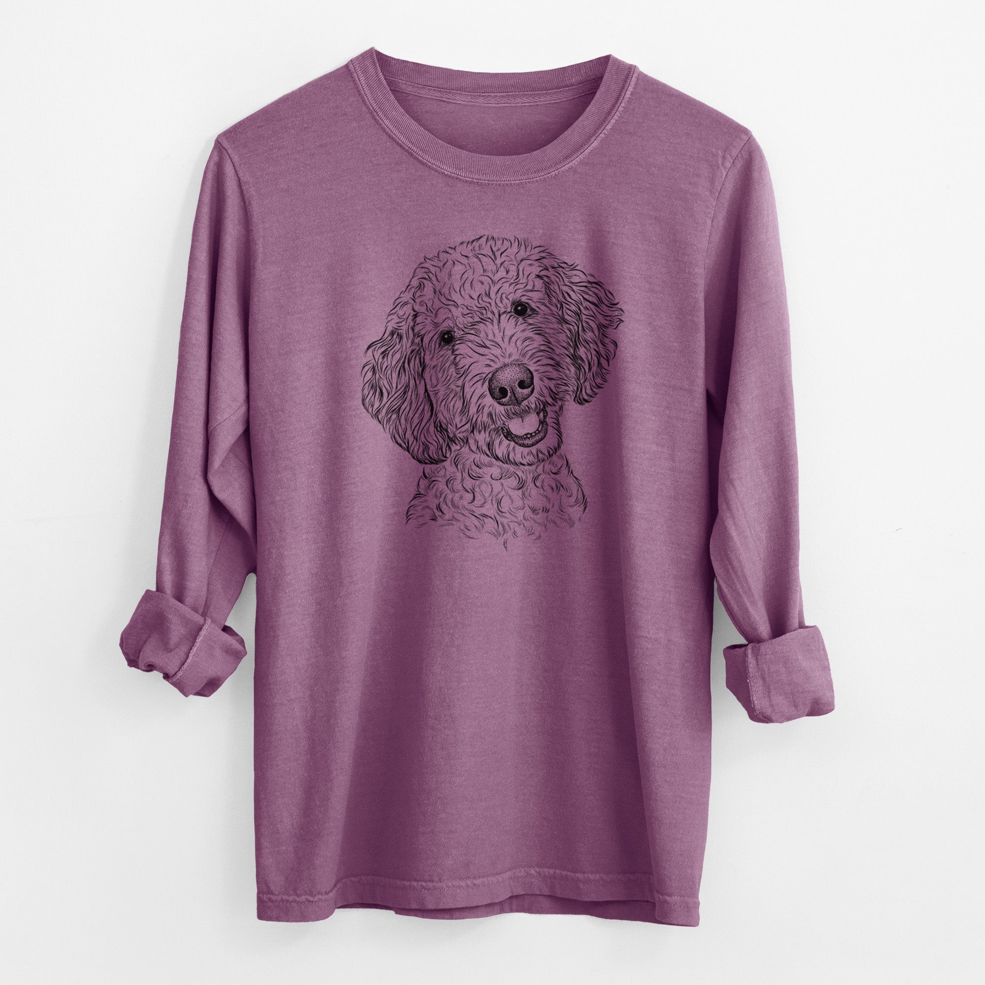 Bare Gizmo the Goldendoodle - Men's Heavyweight 100% Cotton Long Sleeve