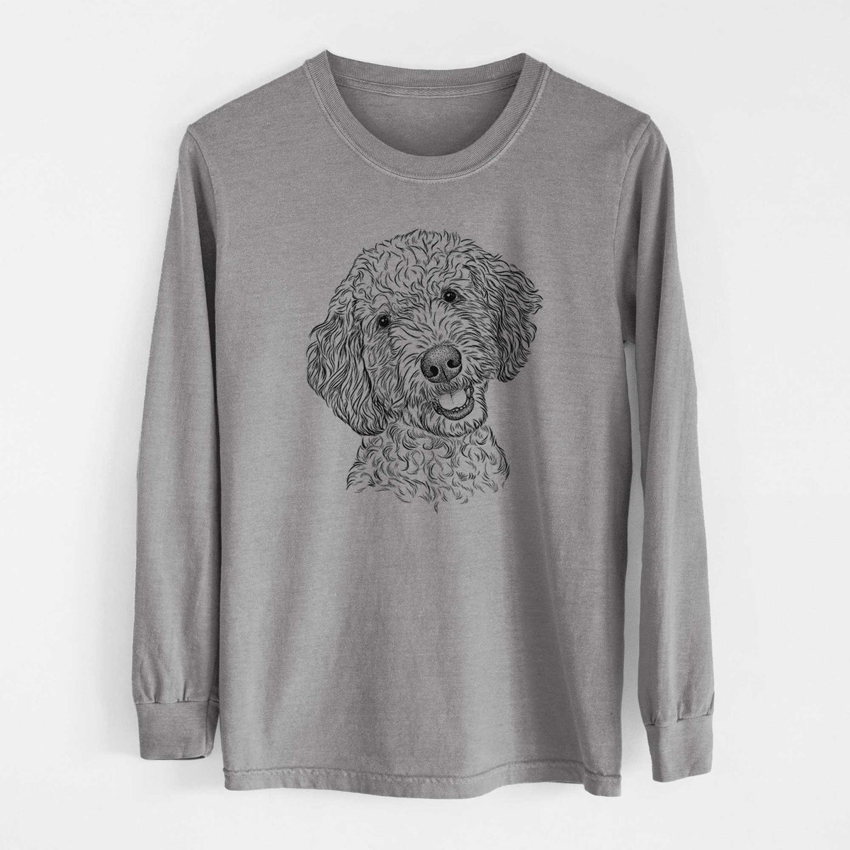 Bare Gizmo the Goldendoodle - Men's Heavyweight 100% Cotton Long Sleeve