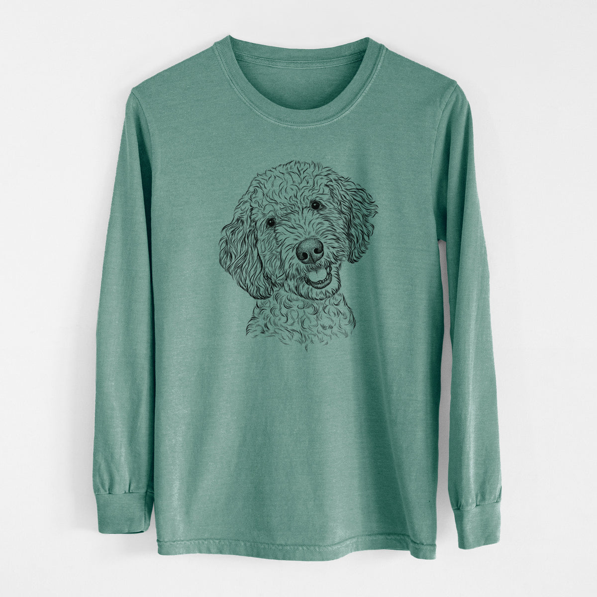 Bare Gizmo the Goldendoodle - Men's Heavyweight 100% Cotton Long Sleeve