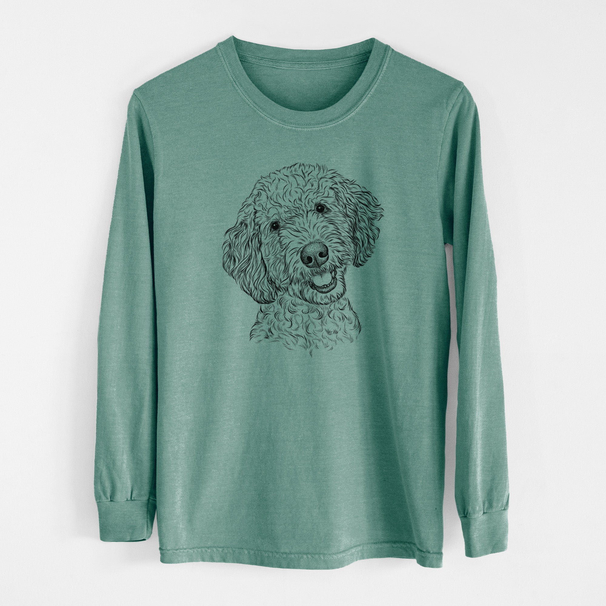 Bare Gizmo the Goldendoodle - Men's Heavyweight 100% Cotton Long Sleeve