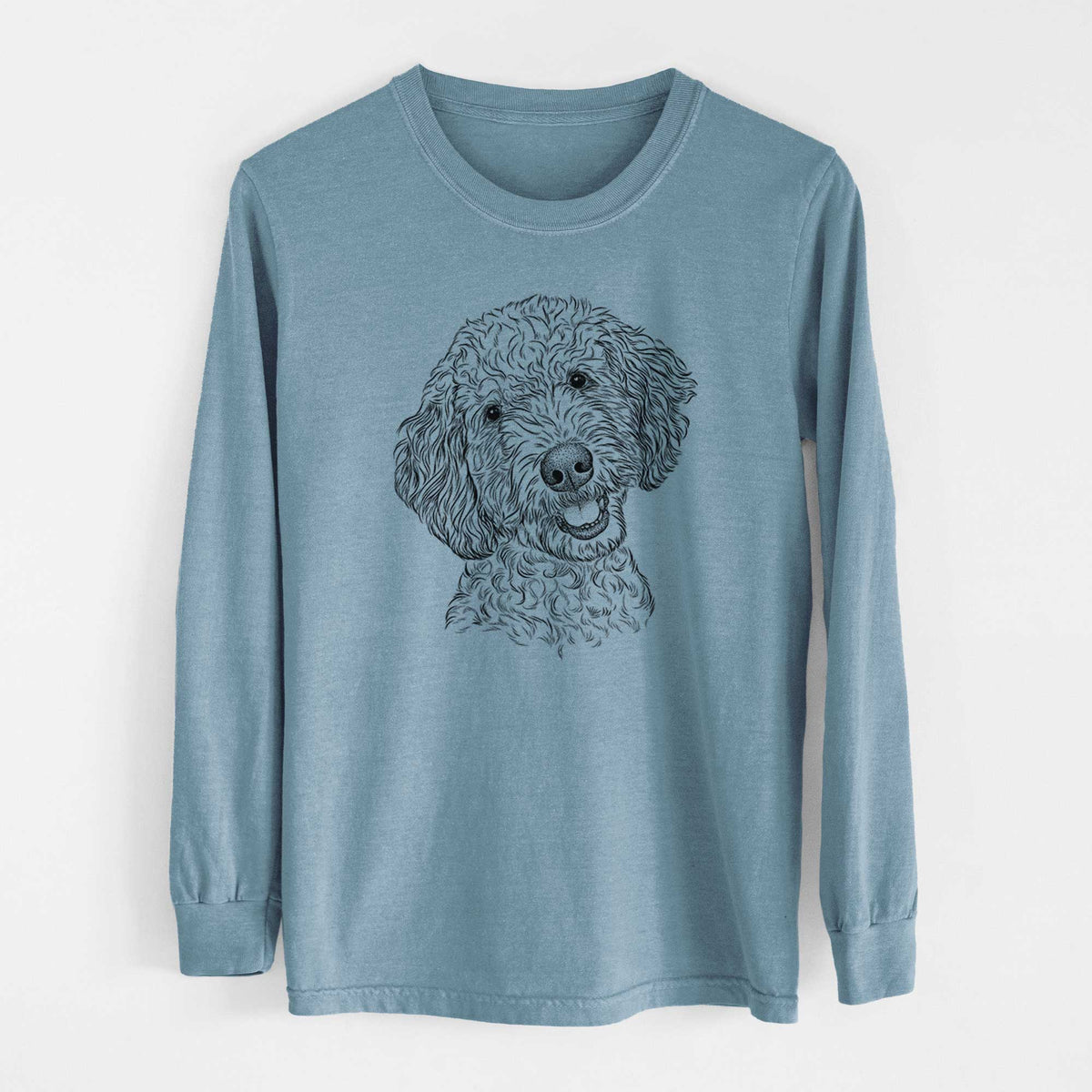 Bare Gizmo the Goldendoodle - Men's Heavyweight 100% Cotton Long Sleeve