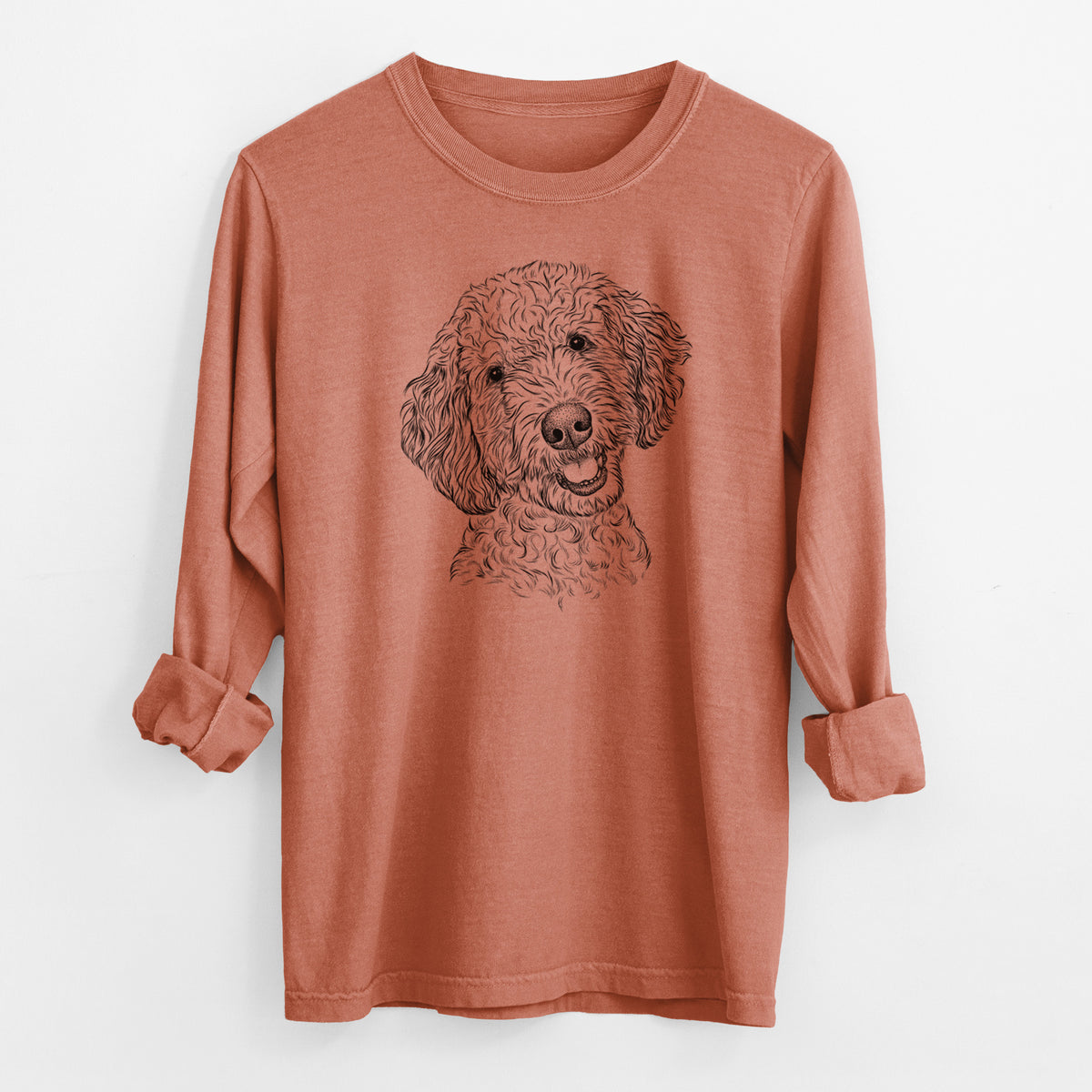 Bare Gizmo the Goldendoodle - Men's Heavyweight 100% Cotton Long Sleeve