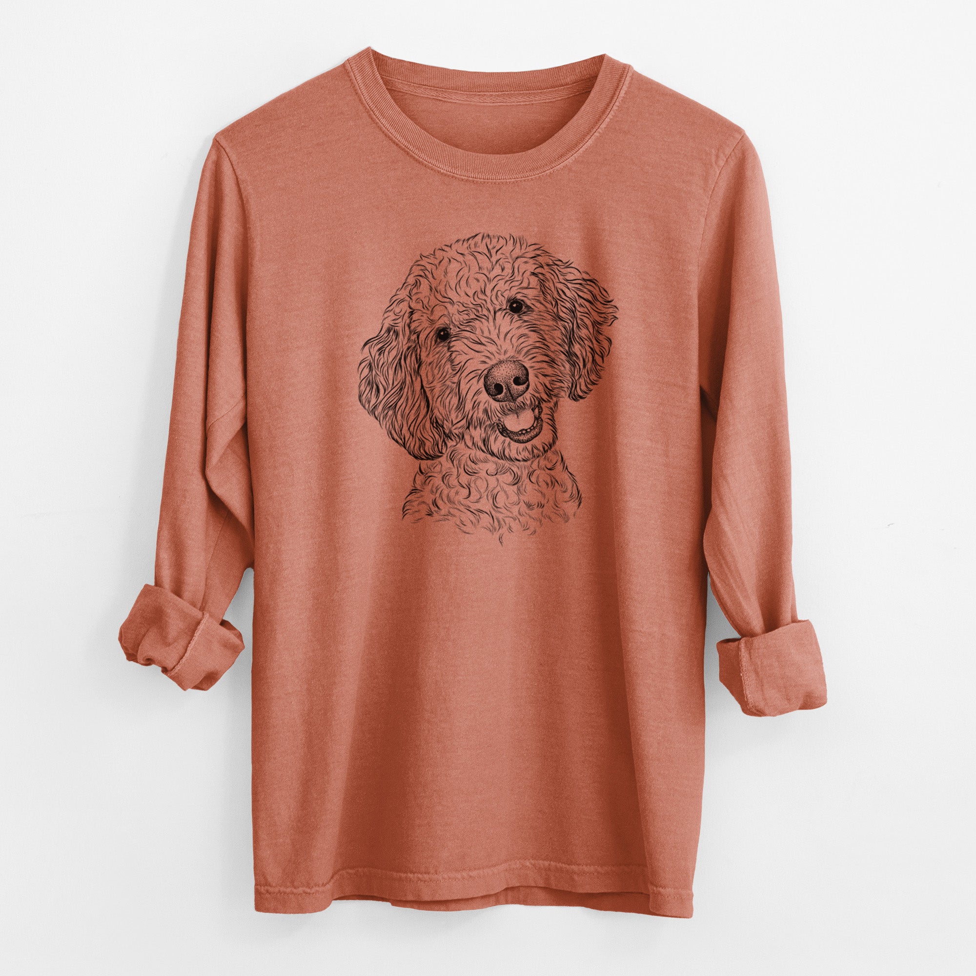 Bare Gizmo the Goldendoodle - Men's Heavyweight 100% Cotton Long Sleeve