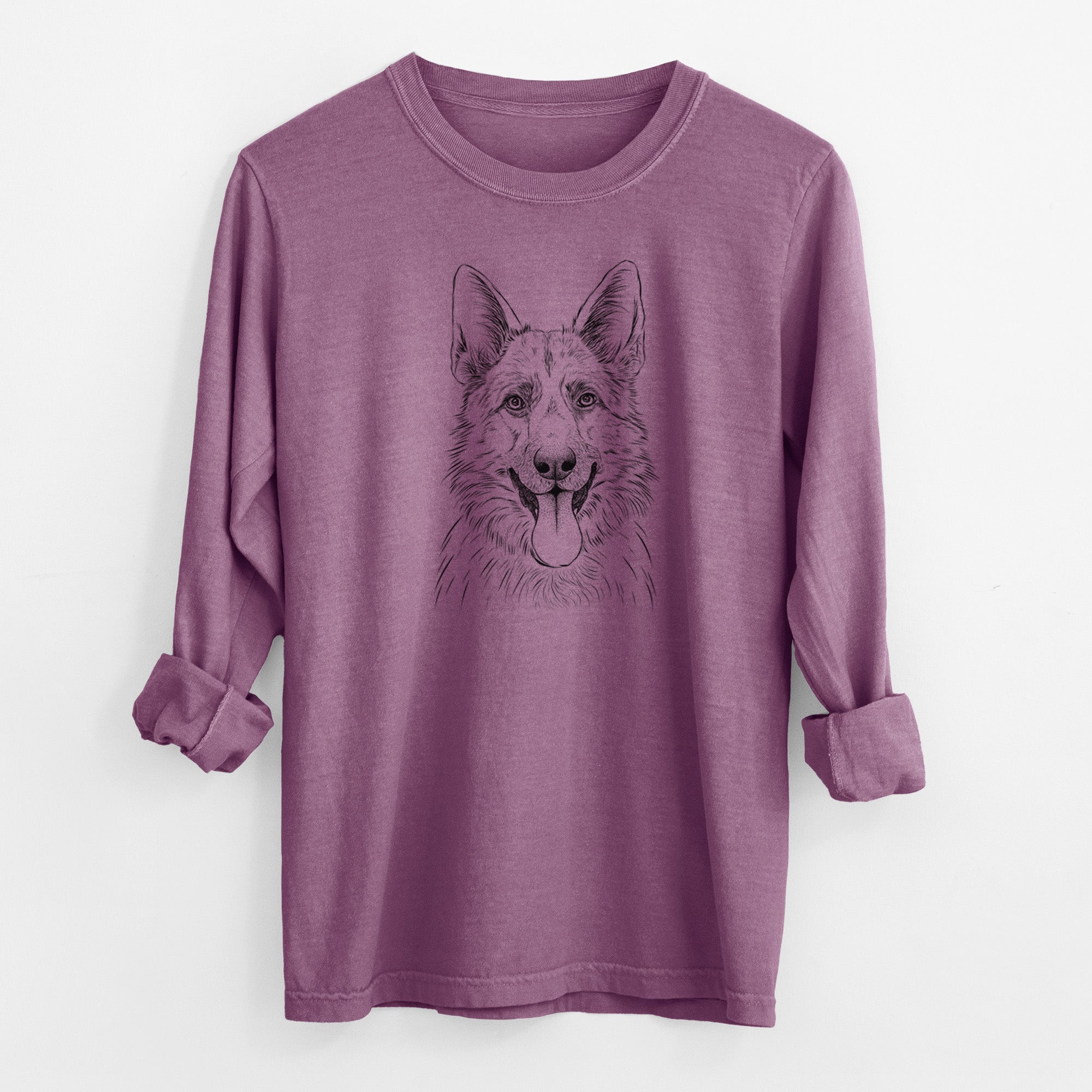 Bare Grace the German Shepherd - Men's Heavyweight 100% Cotton Long Sleeve