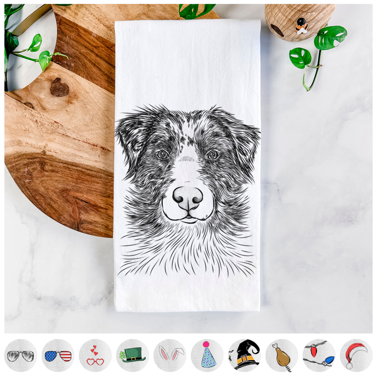 Gram the Australian Shepherd Tea Towel