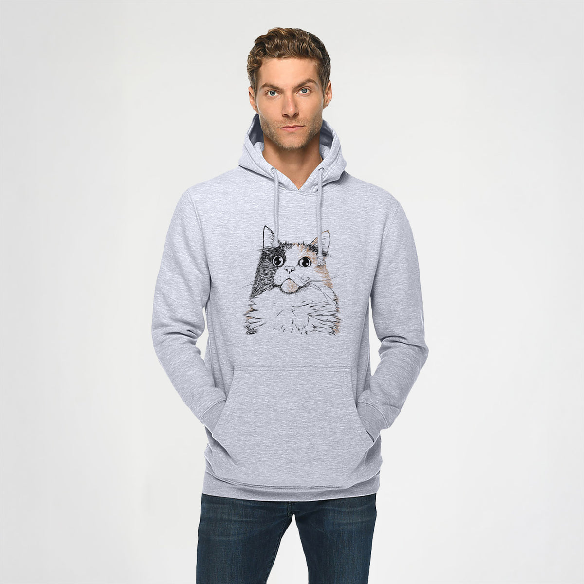 Greta the Calico Cat- Heavyweight Fleece Hoodie